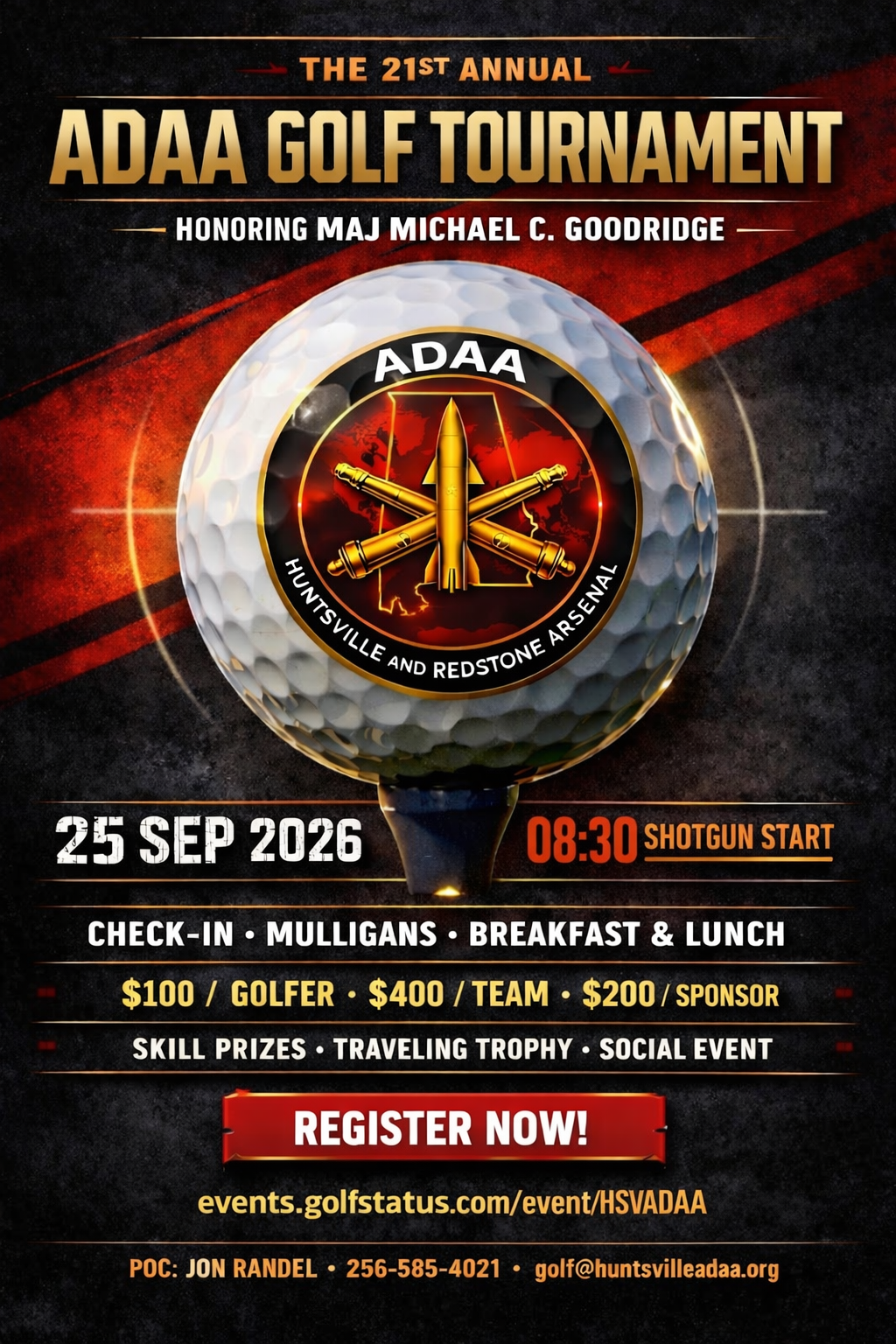 21st Annual Air Defense Artillery Association (ADAA) MAJ Michael C. Goodridge Memorial Golf Tournament