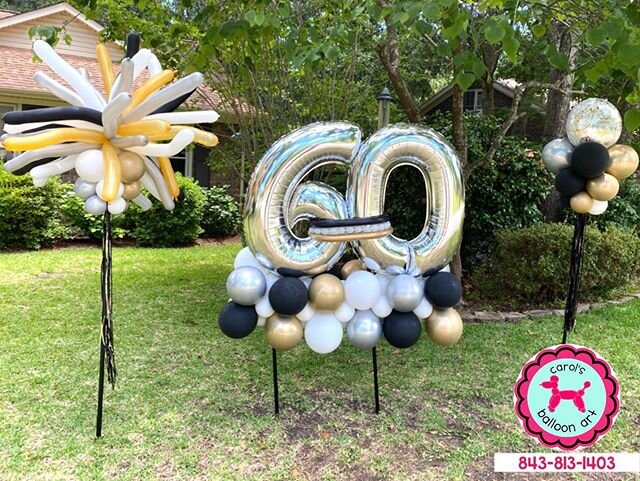 Setup for a 60th wedding anniversary! We can help you celebrate any occasion! #justcallcarol #balloonart #charlestonsc #balloonartist