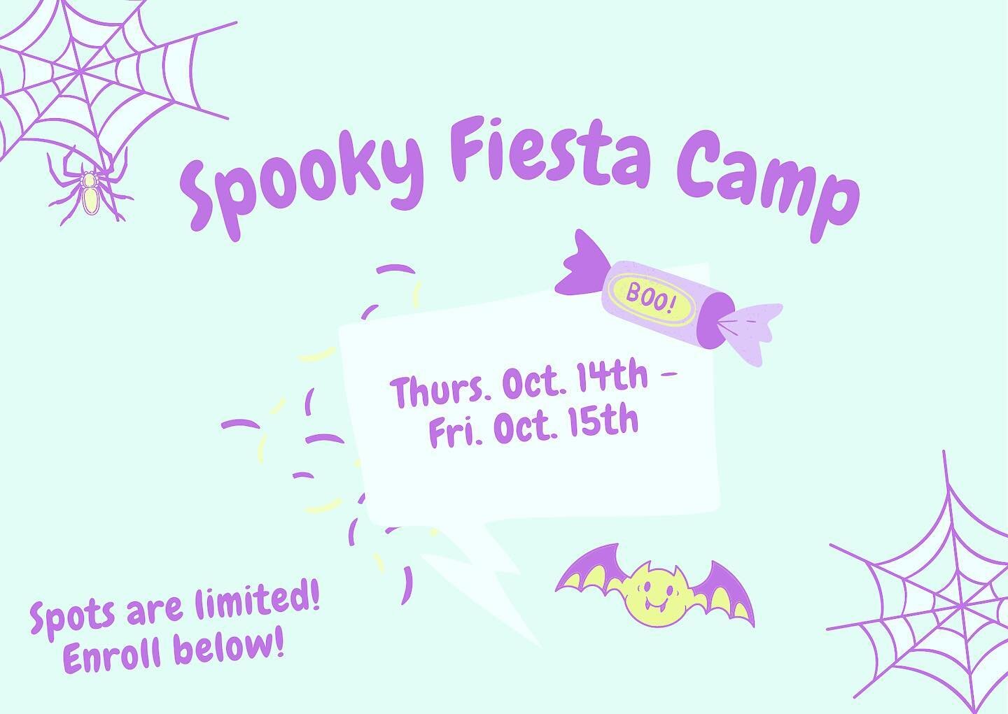 Come see us this Fall Break! 

Join us for tons of fun with pumpkins, potions and more, all in Spanish!

Hours 9:00 am - 2:00 pm

Cost is $80 per child

Ages: 2-6 for current students

Current student siblings and non-current students ages 3-6 are we