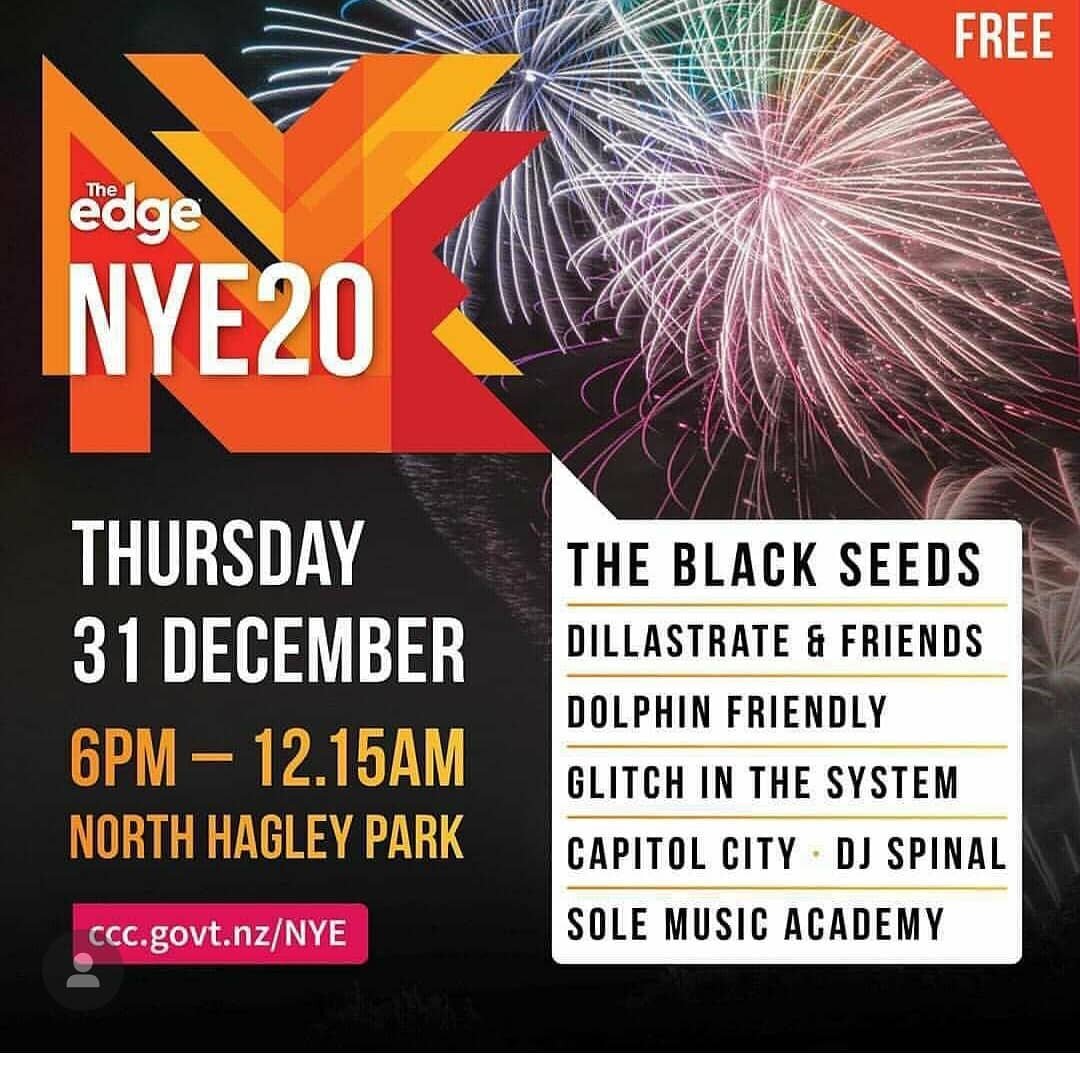 Who's bringing in the New Year with us in our hometown?! Come and send 2020 into an absolute oblivion with us this year alongside none other than @theblackseeds @dillastrate and plenty more! Remember this is also FREE. See ya there!

@whatsonchch