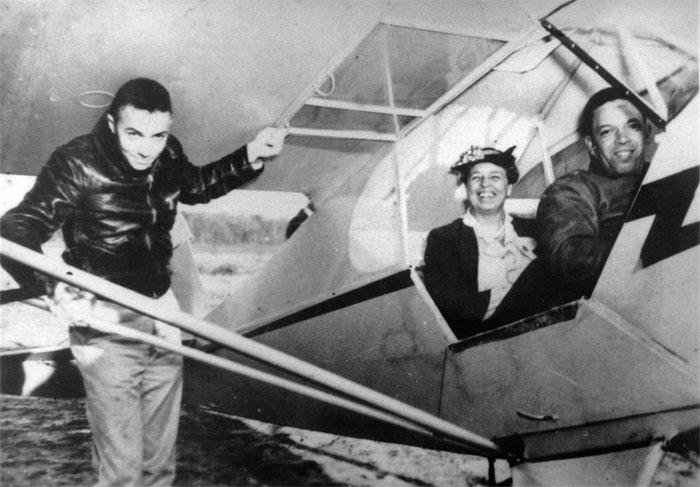  The “Tuskegee Experiment” took a great leap forward in April 1941, thanks to a visit by  Eleanor Roosevelt  to the airfield. Charles “Chief” Anderson, then the chief flight instructor in the program, took the First Lady on an aerial tour, and photos