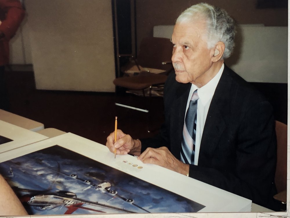  It was a particular honor to have General Benjamin O. Davis autograph the Main Edition of ‘Red Tail Angels’. This extraordinary gentleman was so loved by his men, and at this point in his life it was a rare treat for them to be able to spend an exte