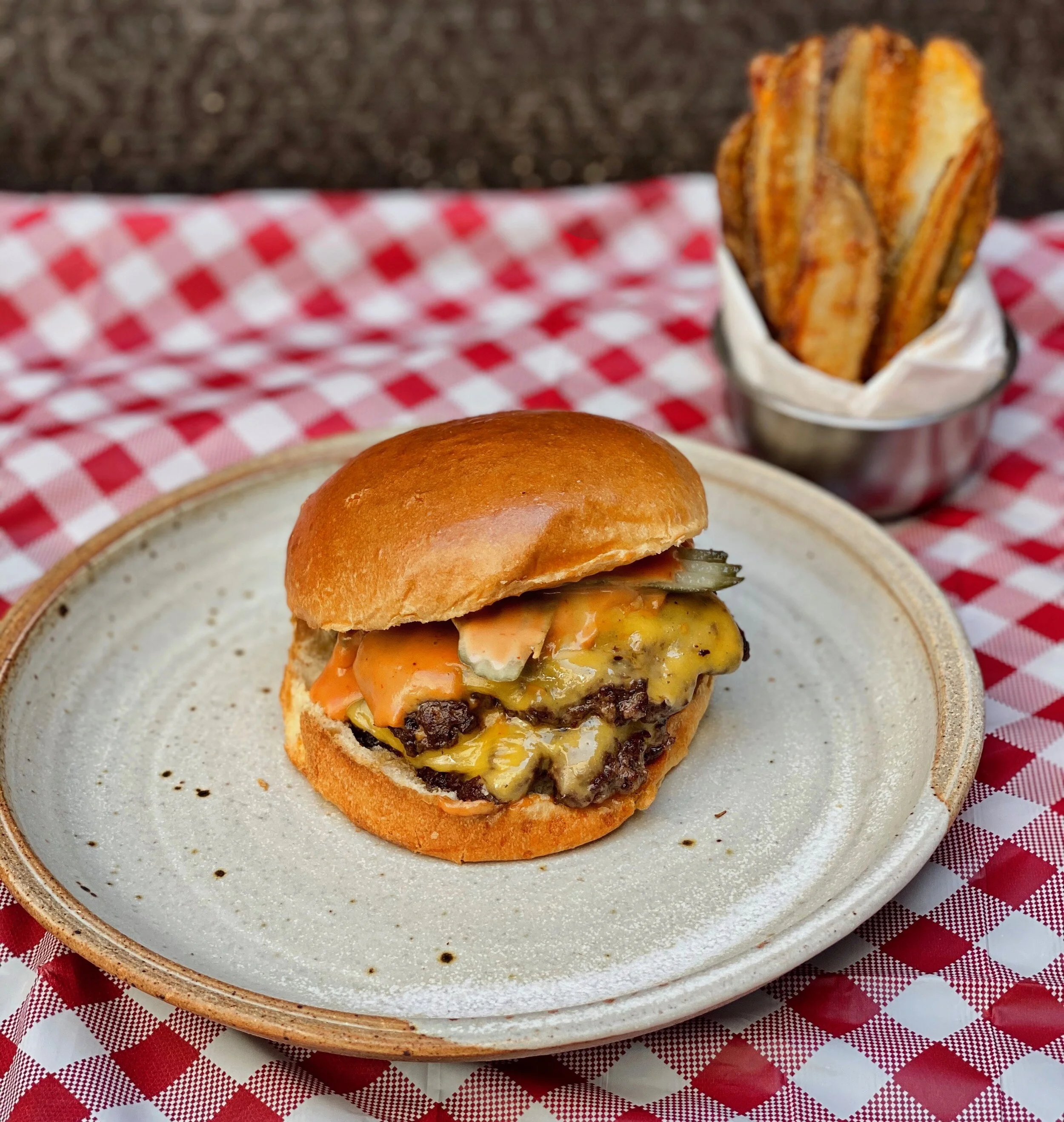 Smash Burger &amp; Potato Wedges
