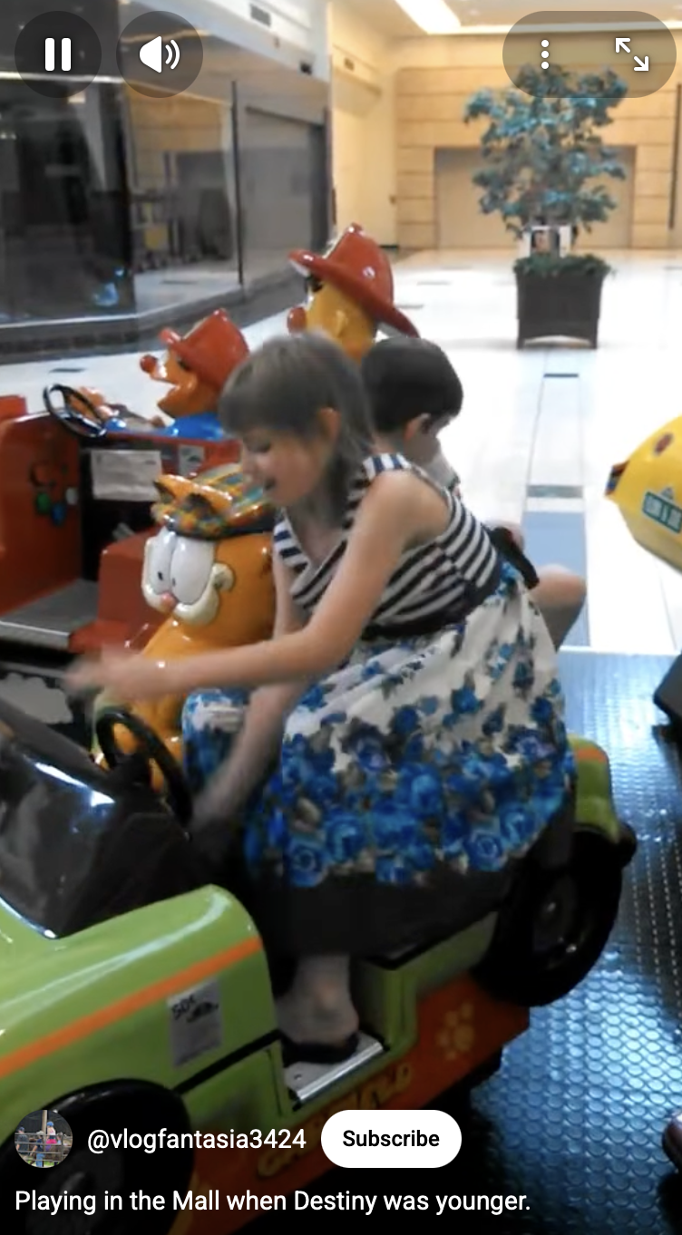Destiny playing in the mall when she was younger - Click to watch video