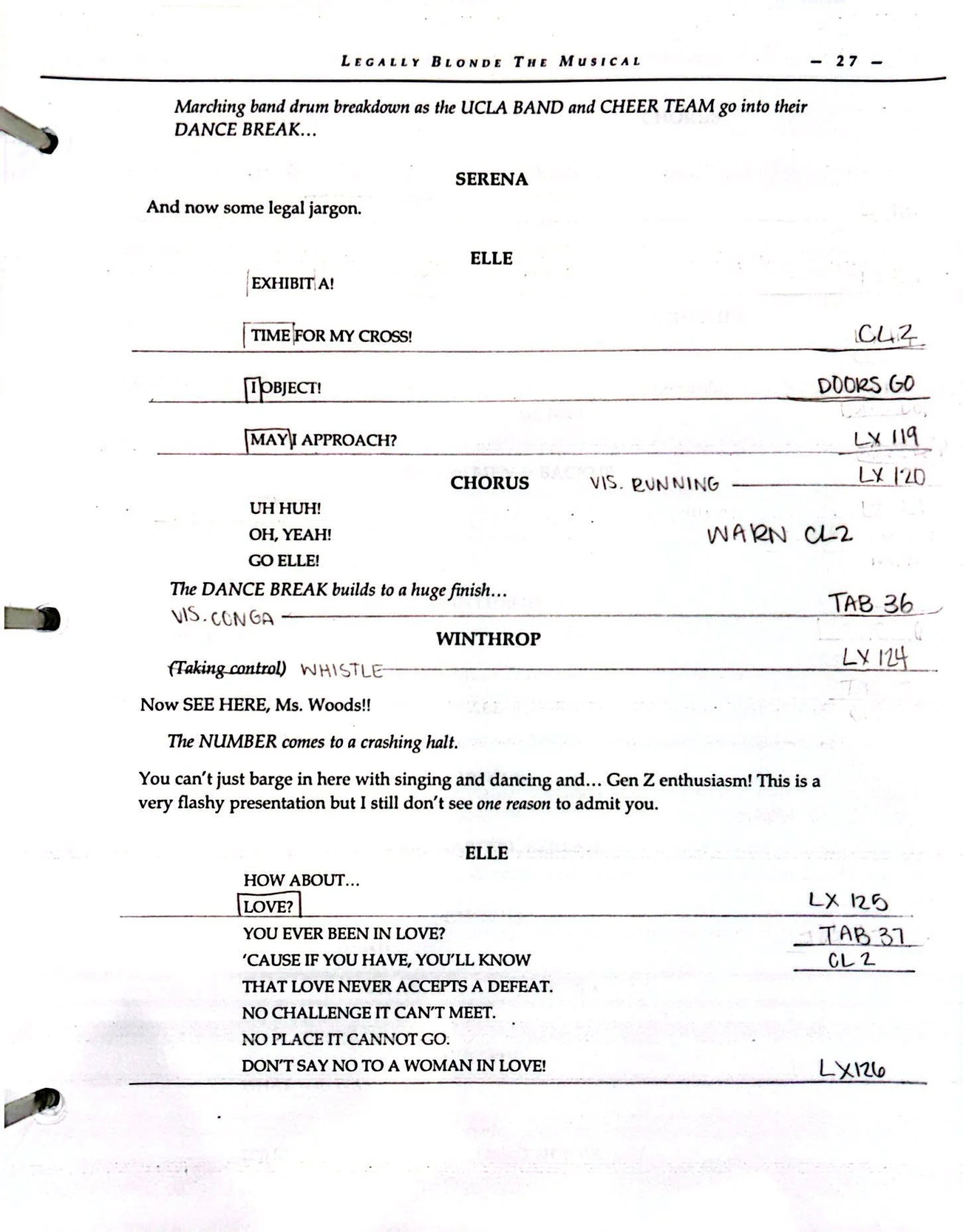 Legally Blonde Calling Script