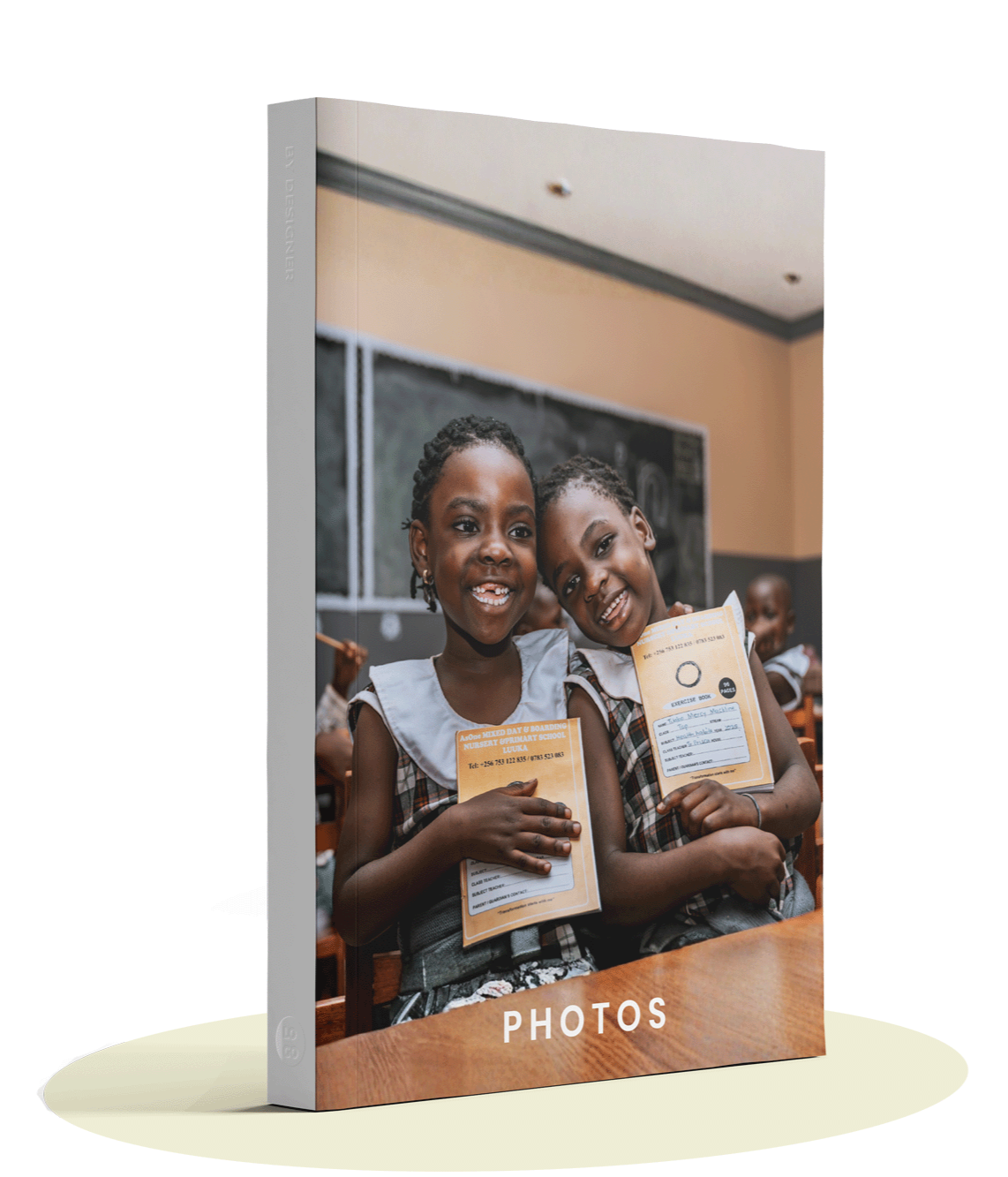 Mockup cover for AsOne's photo resource folder, showing two smiling students holding certificates