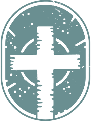Hand-drawn illustration of a cross with rays of light behind it, representing AsOne's Christ at the Center value