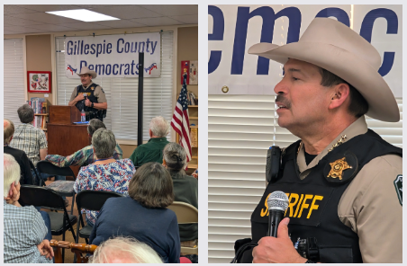 Gillespie County Sheriff Chris Ayala visits with Gillespie County Democratic Association