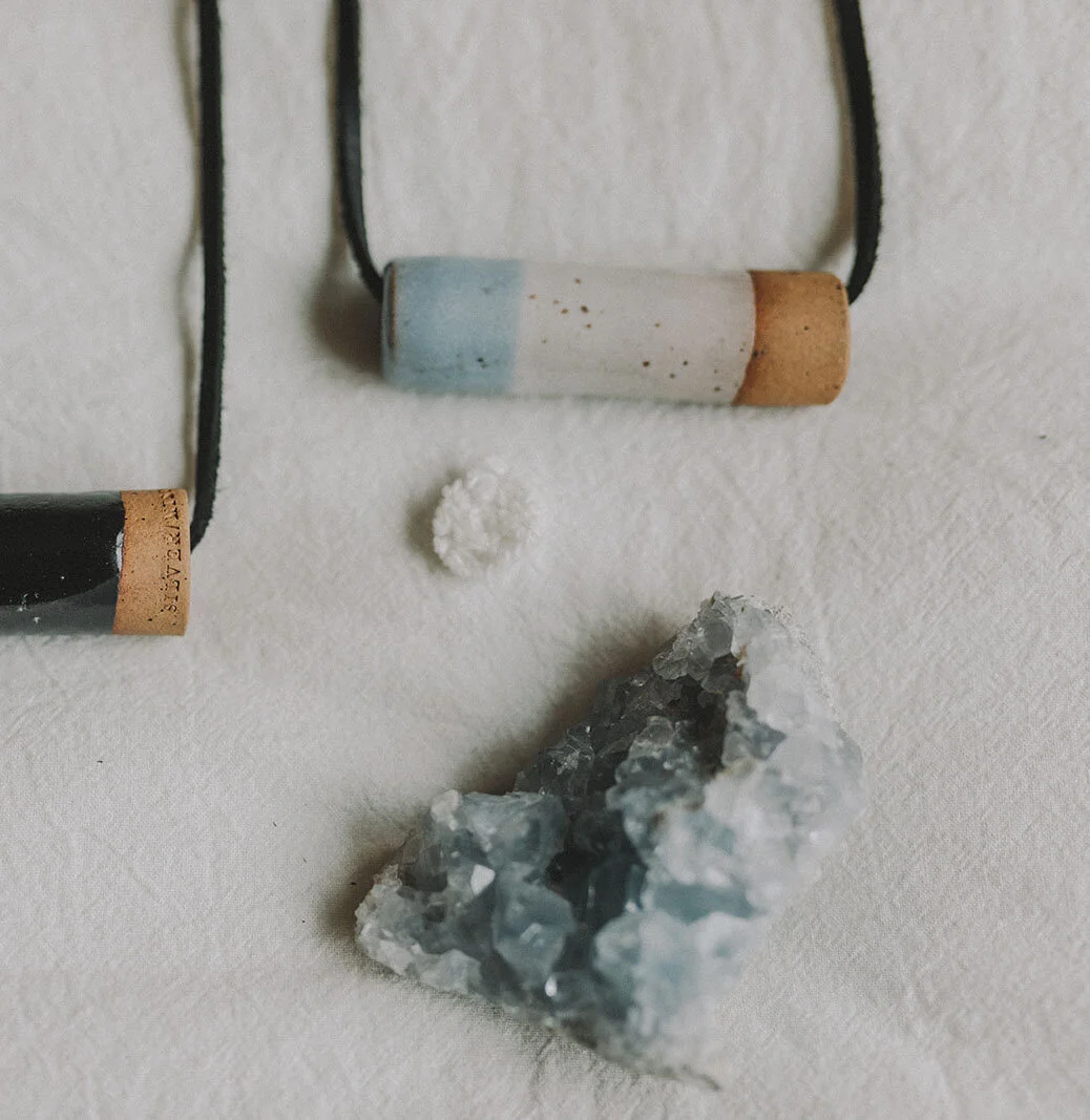 Mega Dipped Bead Necklace- Indigo