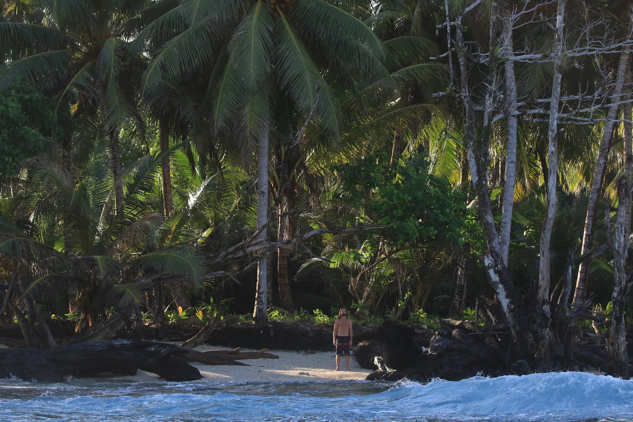 Polish surfer Tomek Niewiadomski enjoying the splendid isolation of the Mentawai Islands