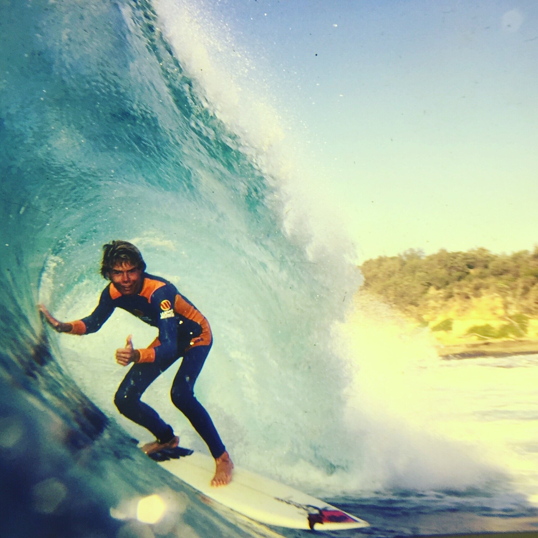 A grommet Navrin Fox scored a cover of Tracks magazine with this classic barrel at Spookies