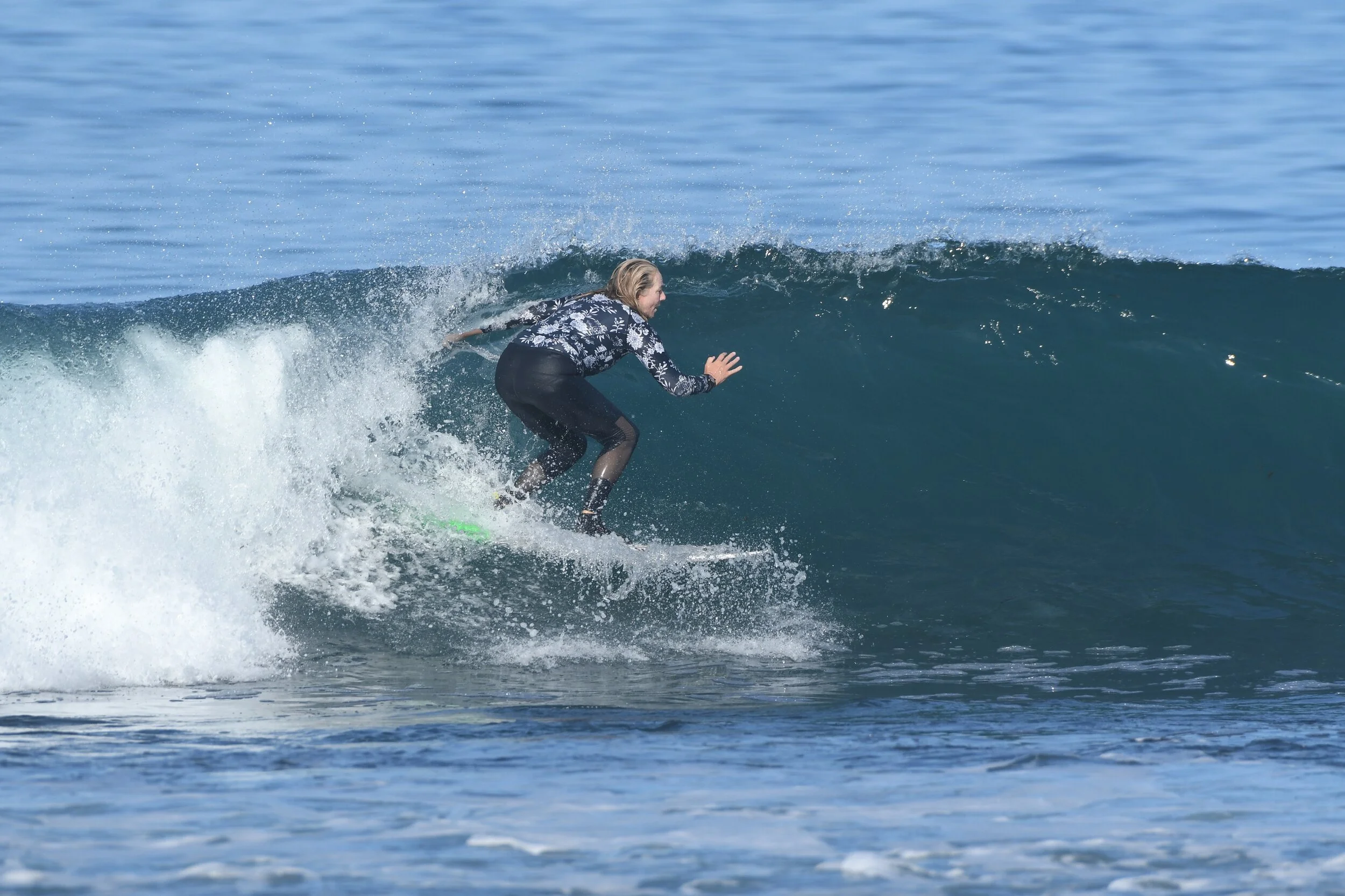 Anthea Dare in the pocket on a nice little runner on a trip to the Mentawais. Photo supplied.