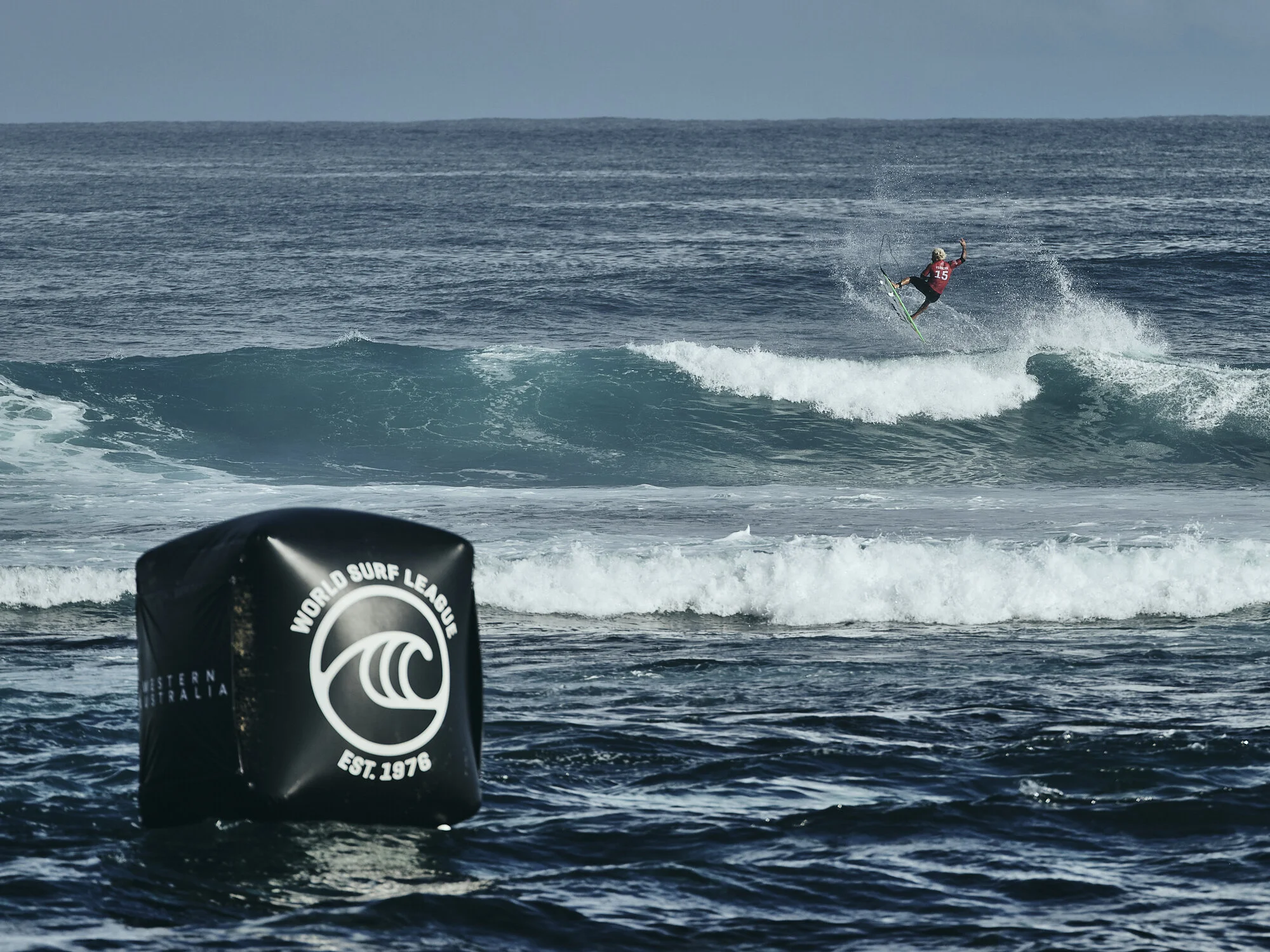 World champ Italo Ferreira takes to the air during the contest