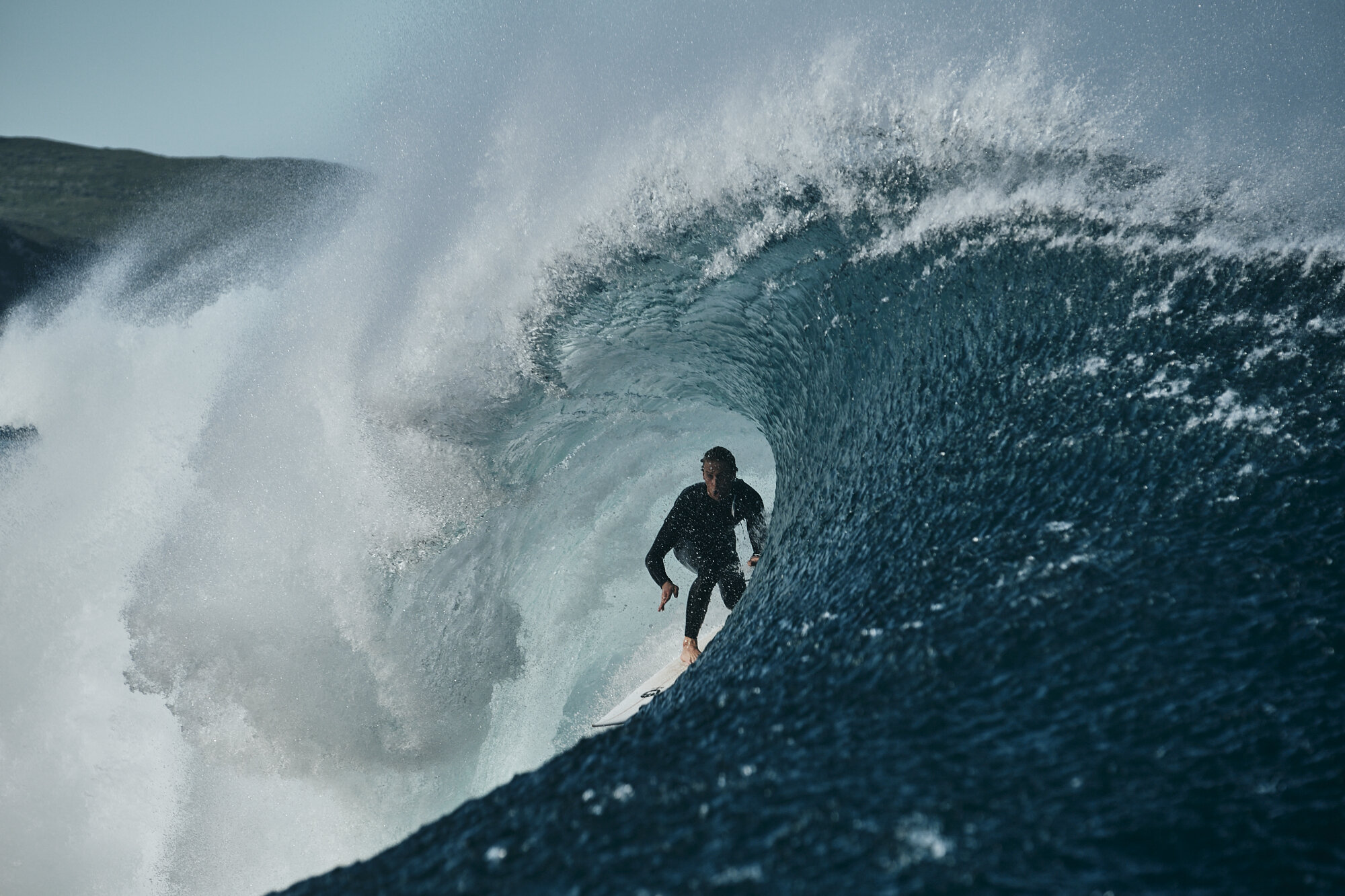  Kalani Ord slots into a clean bazza at one of the region’s offshore reefs in front of his proud dad’s lens 