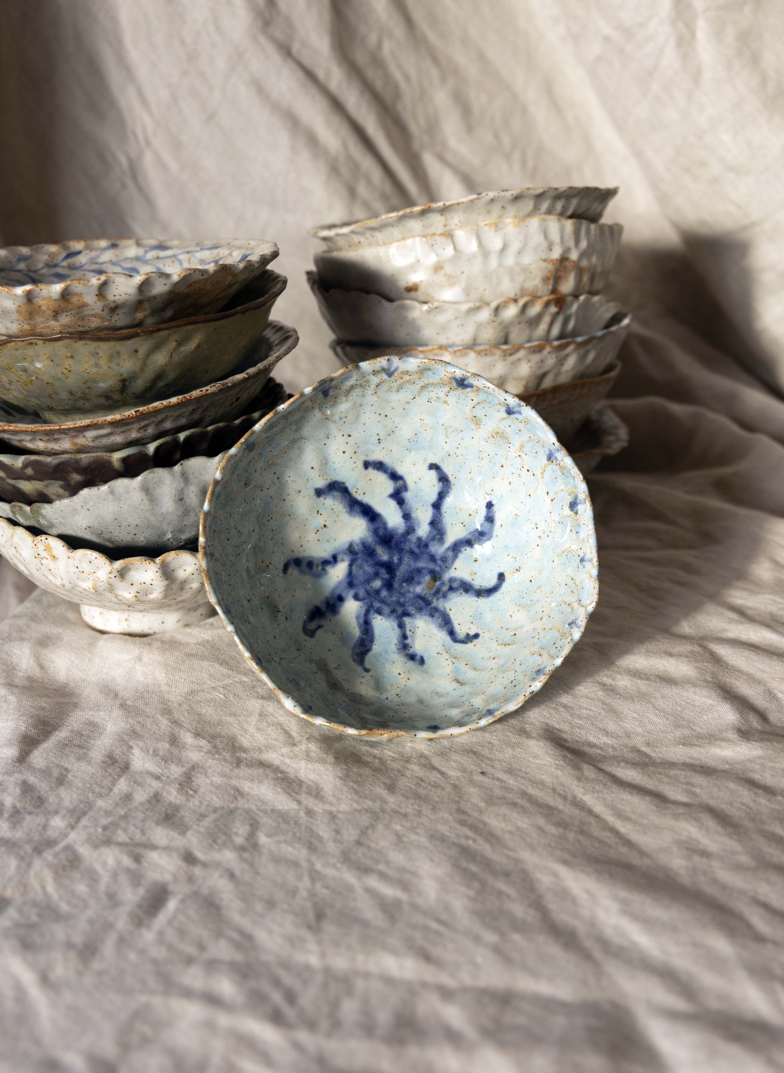 Sun Swirl Pedestal Bowl