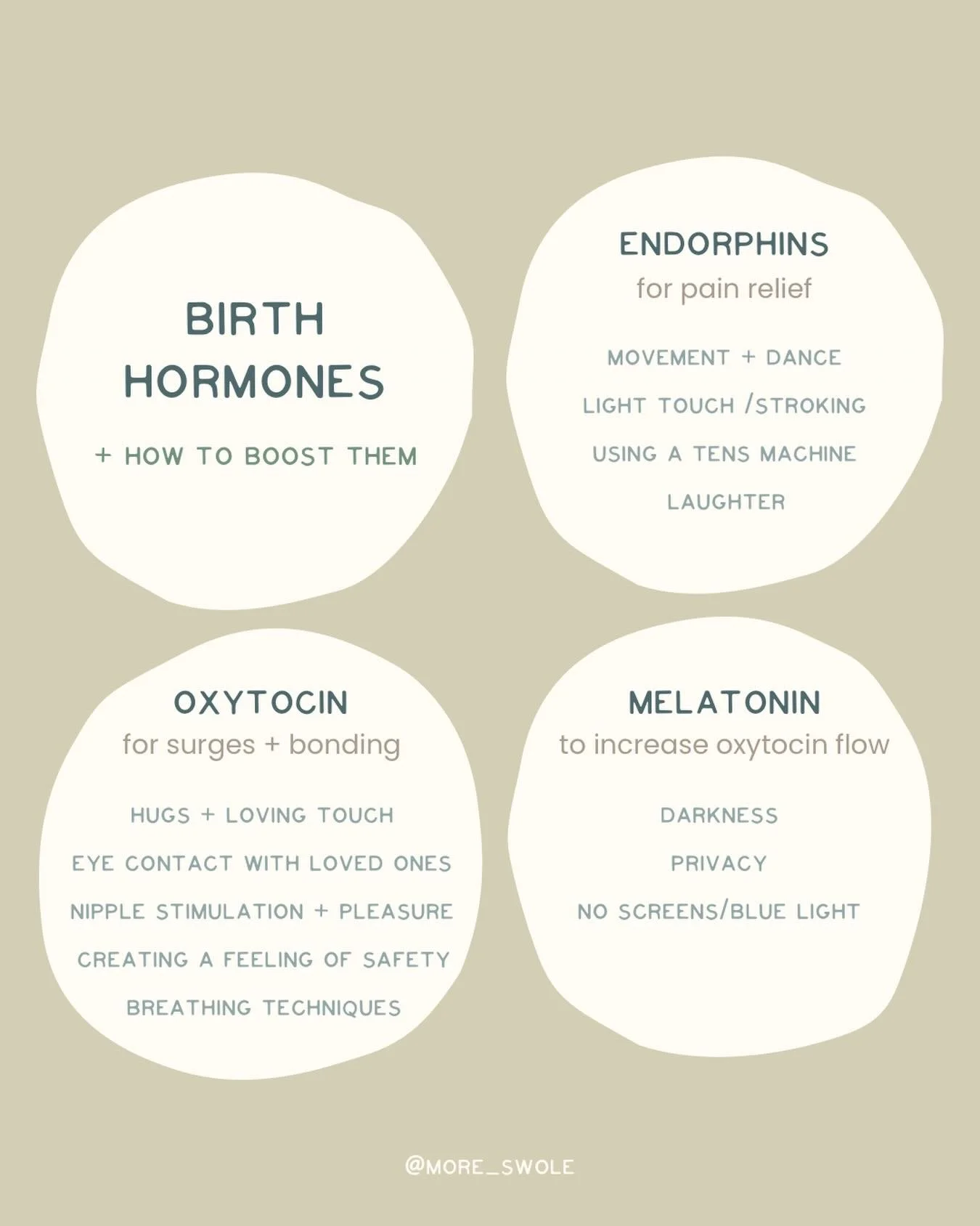 This is an important one! Understanding birth hormones and how to boost them is a great way to feel proactive and connected throughout your birth experience.

Wondering what oxytocin, endorphins, melatonin and even our friend adrenaline have to do wi