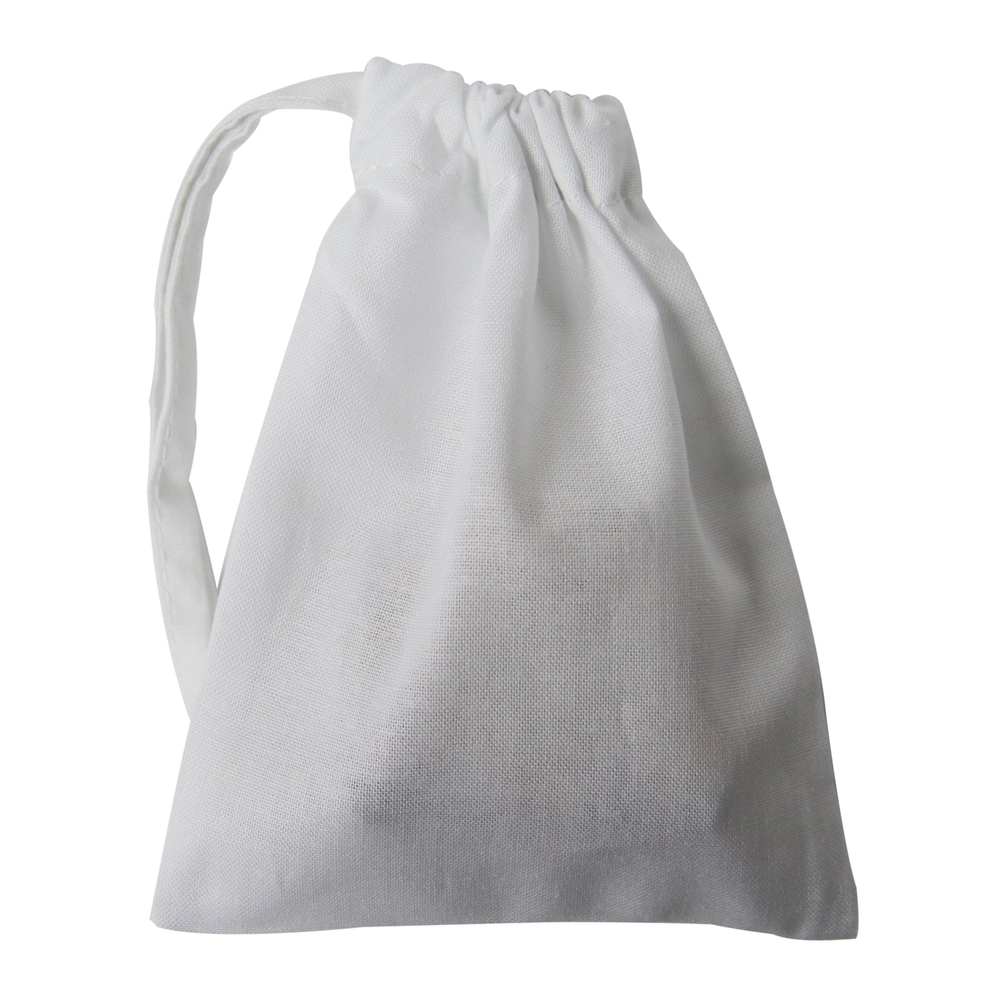 White cotton drawstring bag