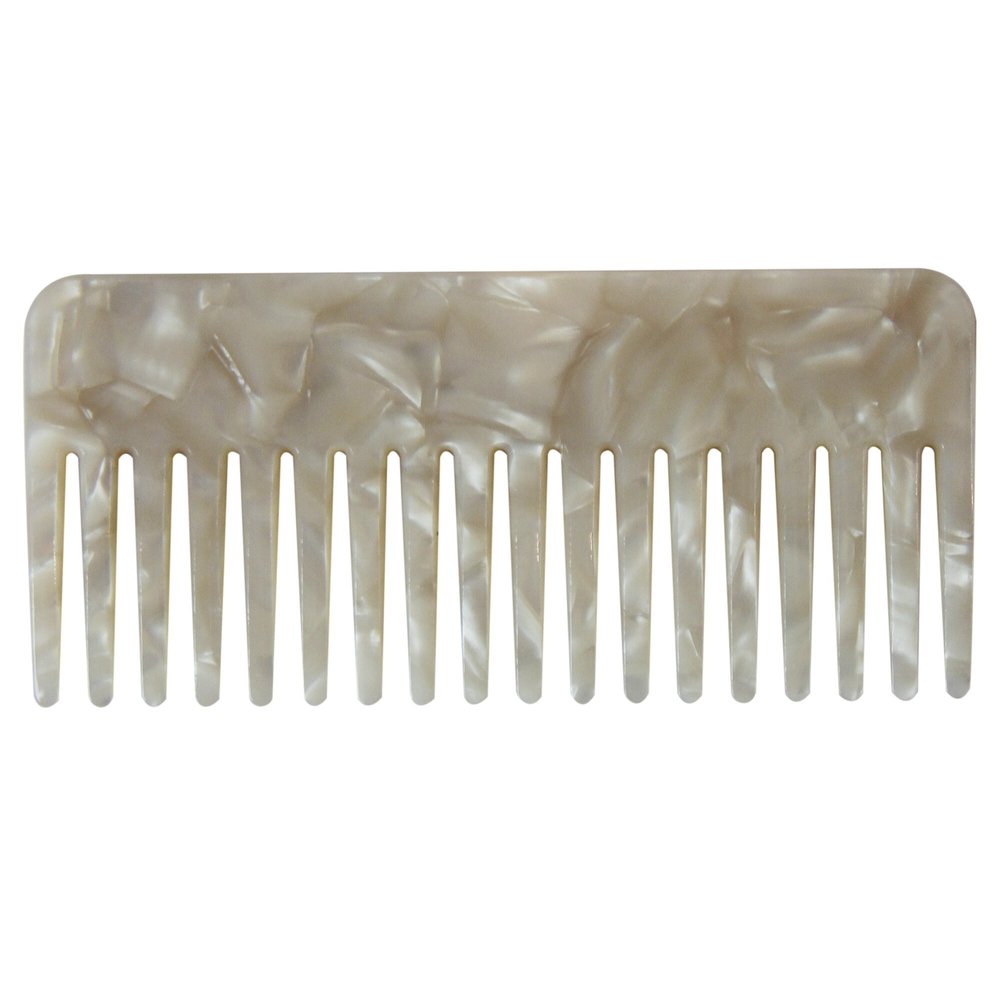 Mother of Pearl Rectangle Resin Hair Comb — BRAID & BOW