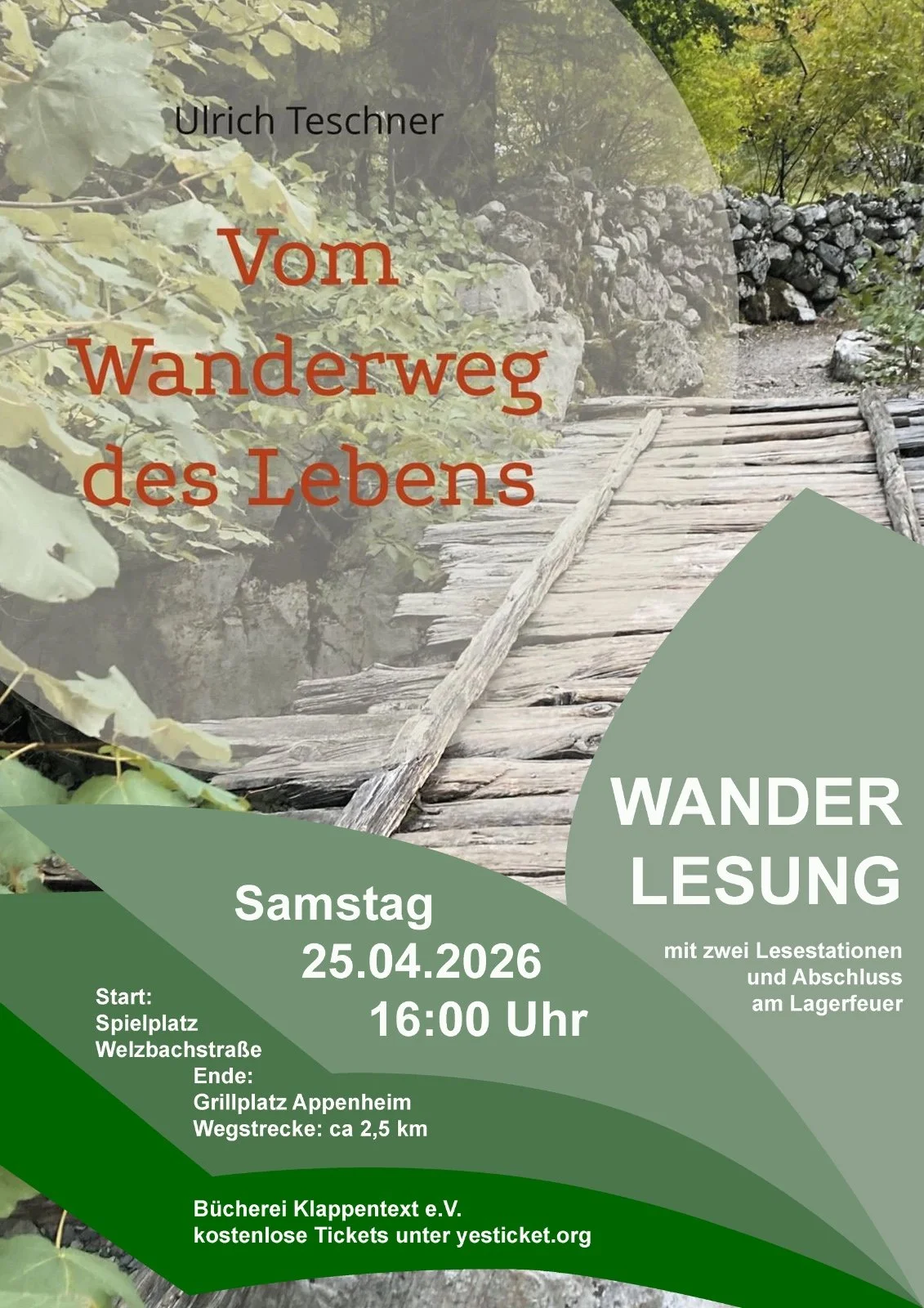 Wanderlesung "Vom Wanderweg des Lebens" in Appenheim (2,5 km)