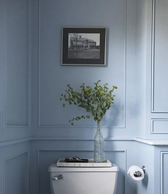 Powder blue restroom, Lonny
