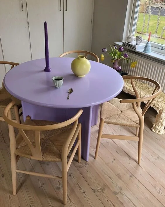 Purple gloss painted table, Gustaf Westman