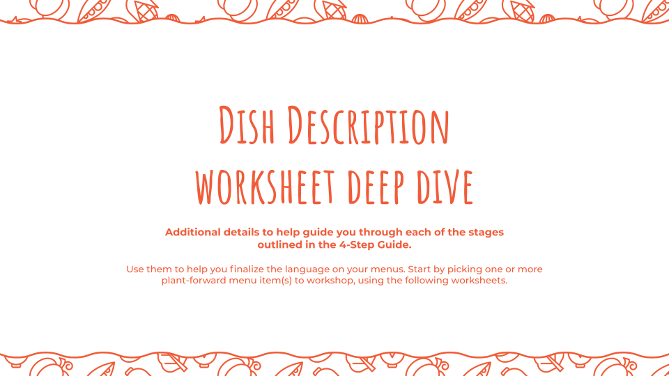 Menu Language Workbook A StepbyStep Guide to Optimizing Plant