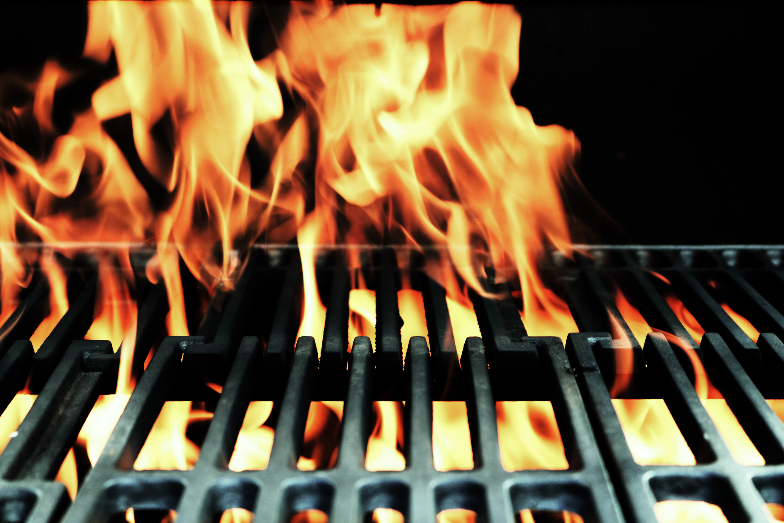 Empty Hot BBQ Flaming Charcoal Grill Background Texture Stock Photo,  Picture and Royalty Free Image. Image 46326411.