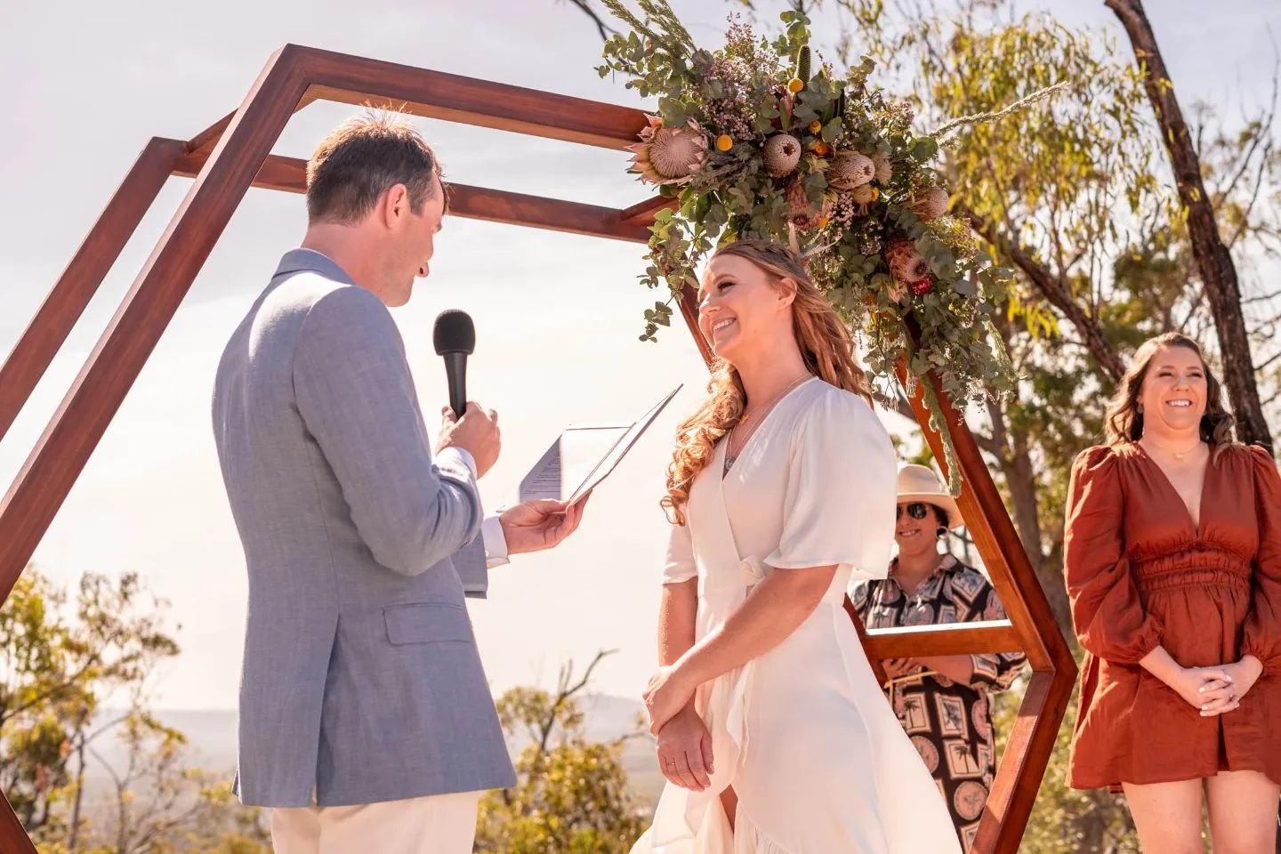 I don't often post images from the actual ceremony to instagram, but I had to make an exception for this one. I keep raving about it because it is actually that good! Views for days, dreamy sunsets and incredible native flora make this place so speci
