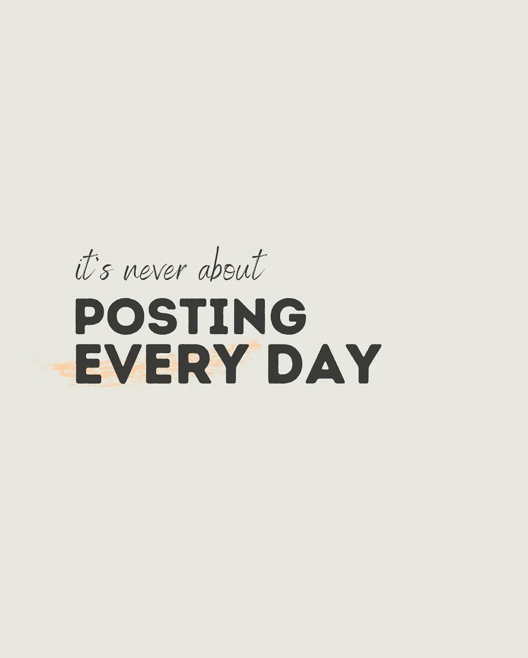 Your friendly digital reminder 💻📣

Try not to chase the algorithm around, or schedule just to gap-fill. Letting people in on the reality of it all is the best way to turn content into conversation ✨