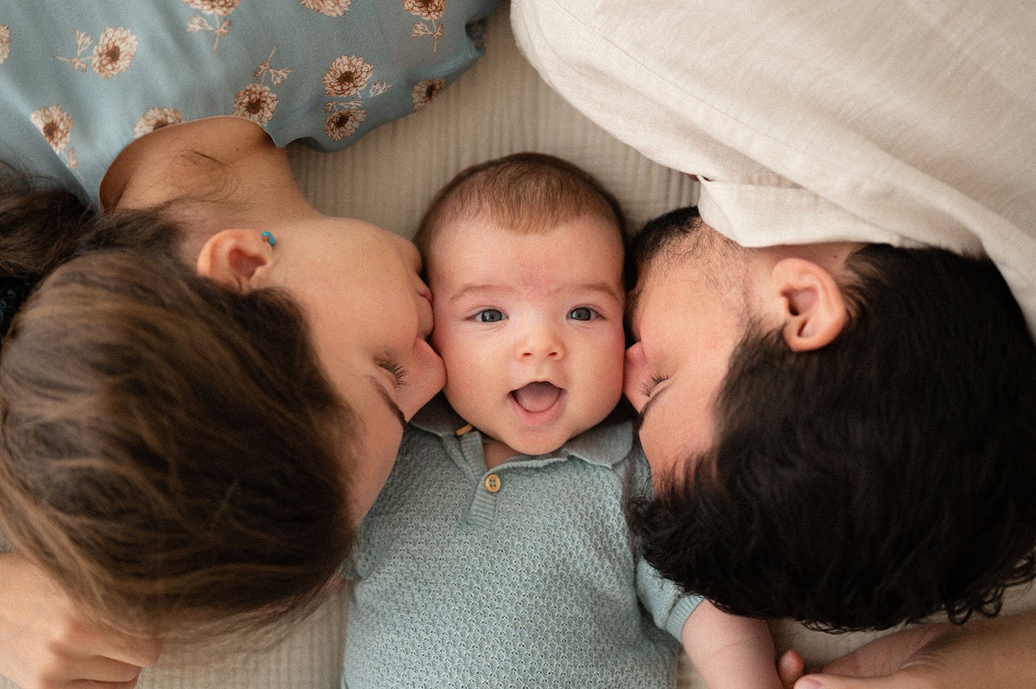 Fotografia famiglia bebé di 3 mesi