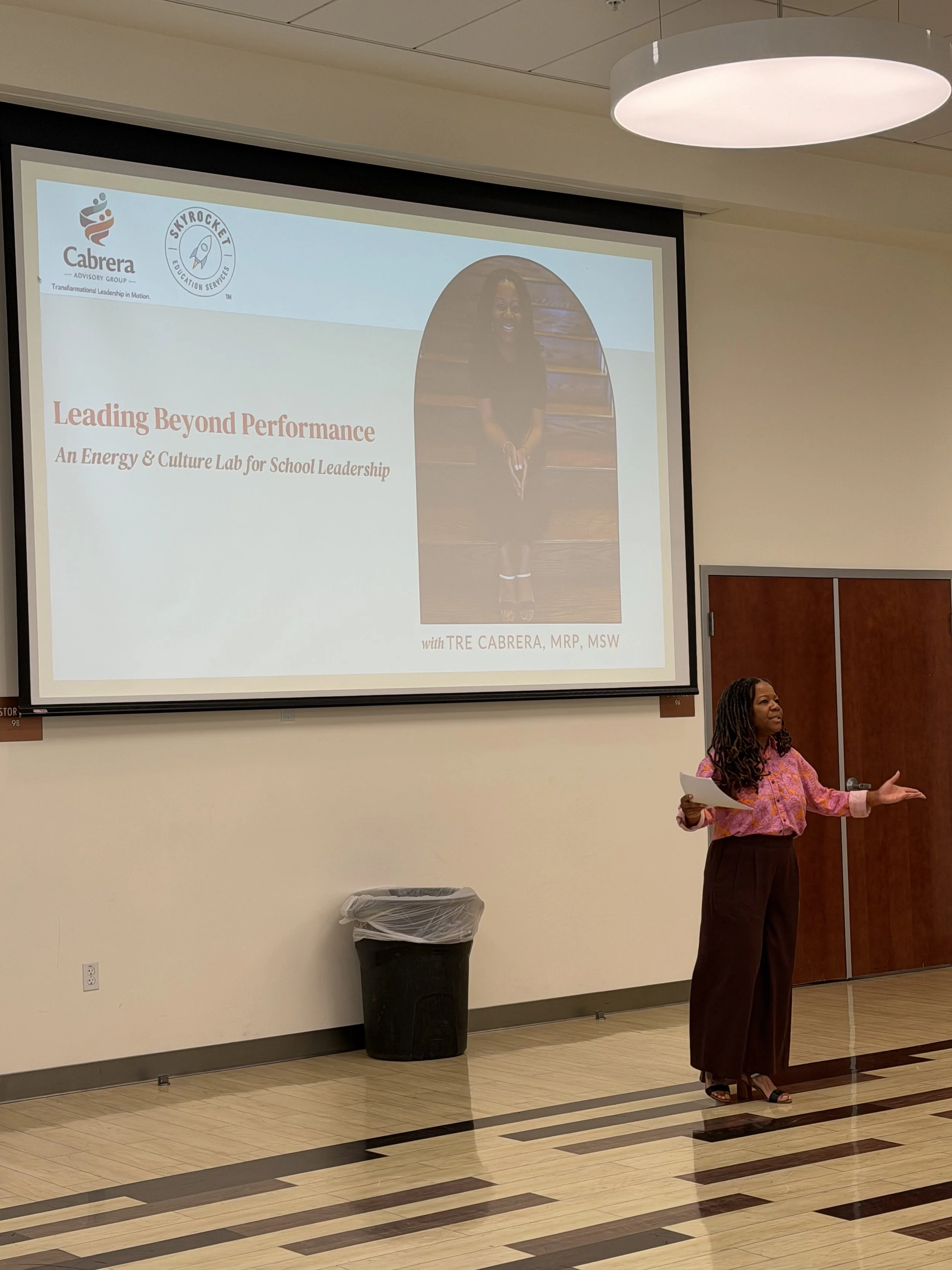 Tre Cabrera facilitating a transformational leadership development intensive.