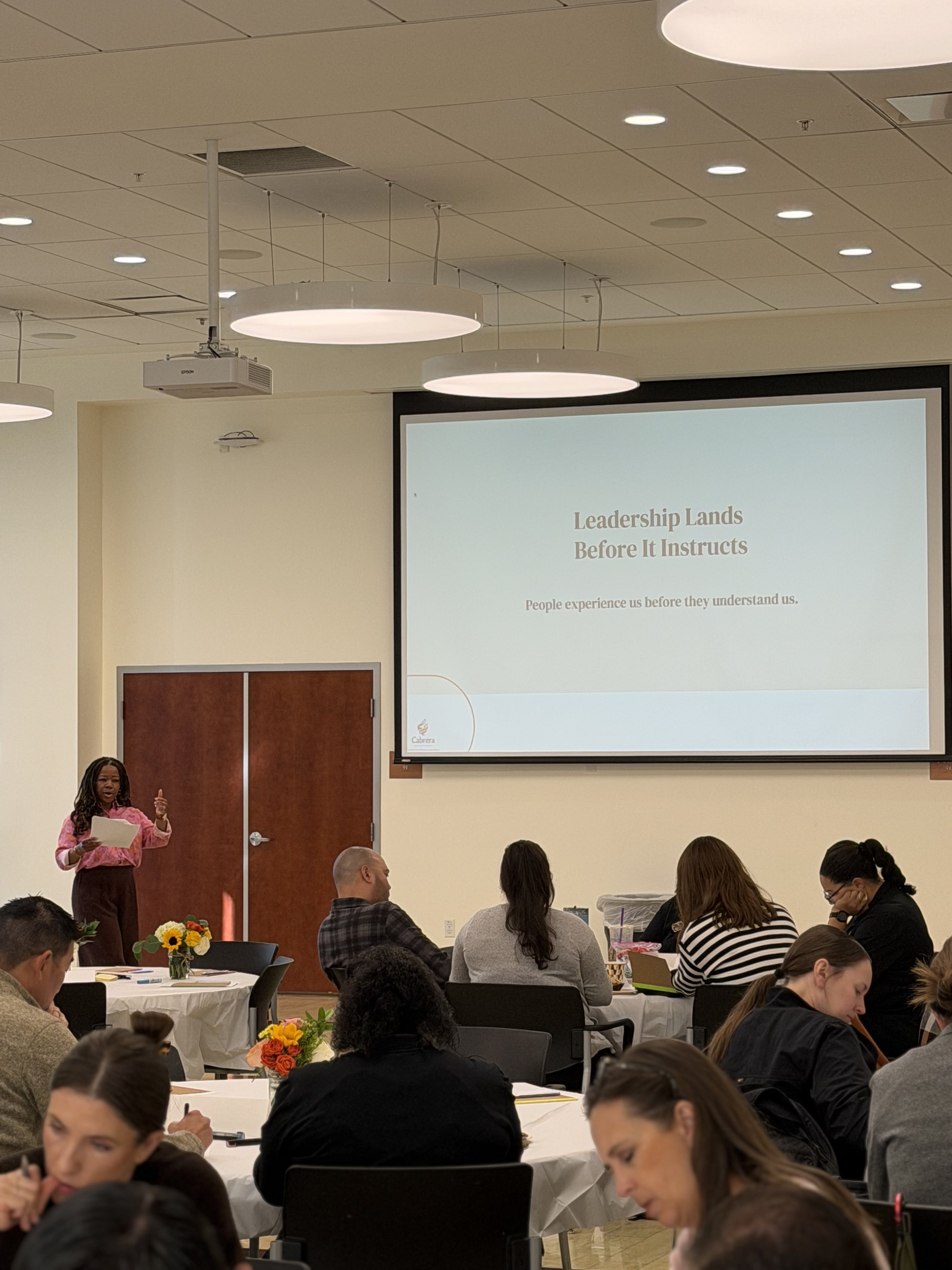 Tre Cabrera facilitating a transformational leadership development intensive. 