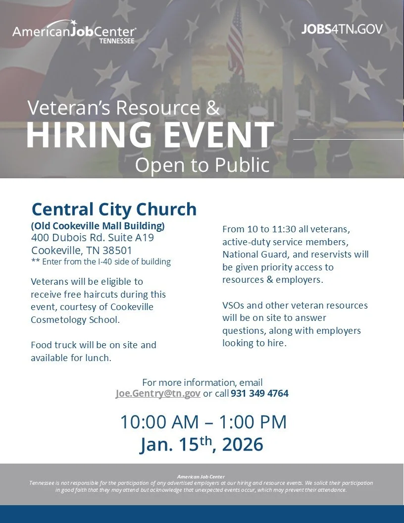 American Job Center Hosts Veteran’s Resource and Hiring Event in Cookeville