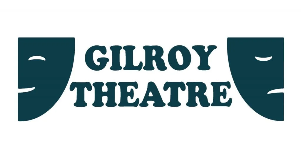 Logo of Gilroy Theatre with stylized leaves on either side of the text