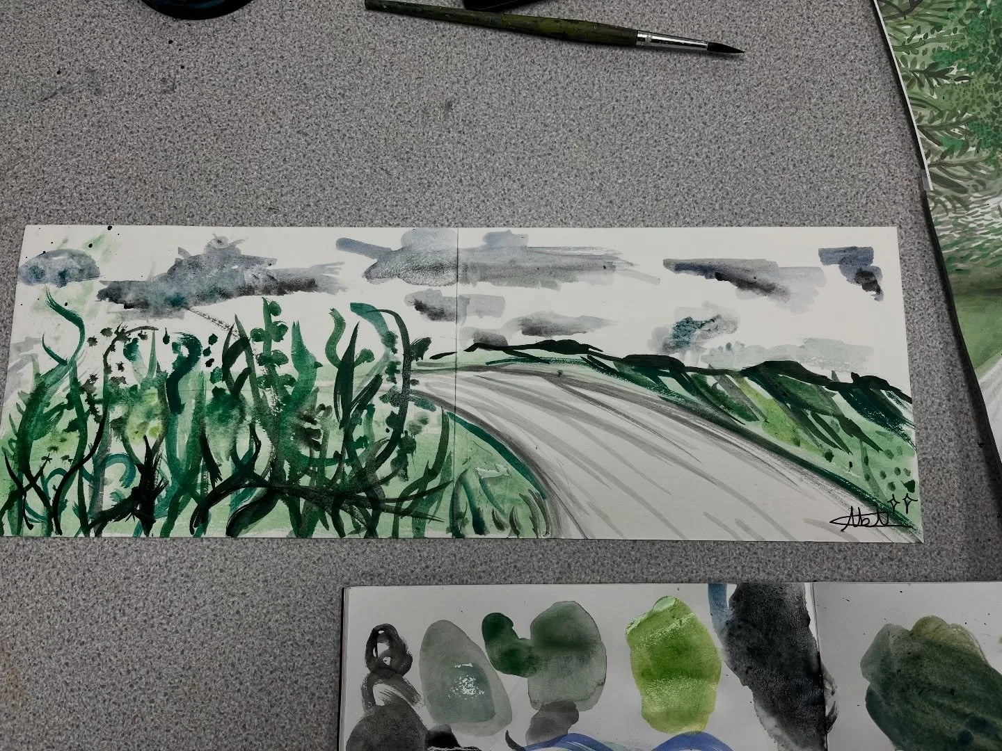 Stunning watercolours inspired by David Hockney&rsquo;s Yorkshire sketchbook. Xx