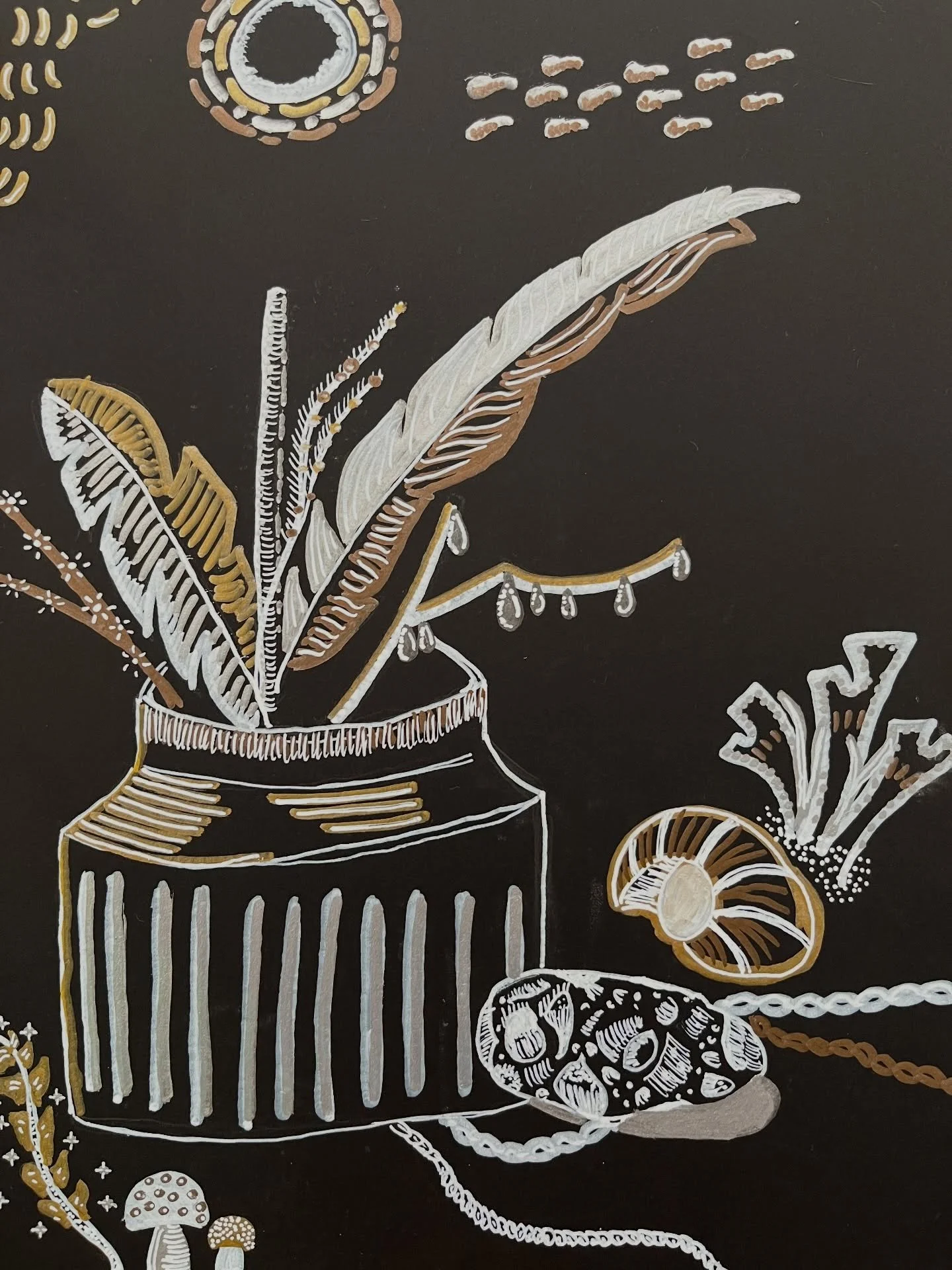 Wow!!!! Angie Lewin inspired still lifes with pots, done with just a hint of colour! Sublime!
