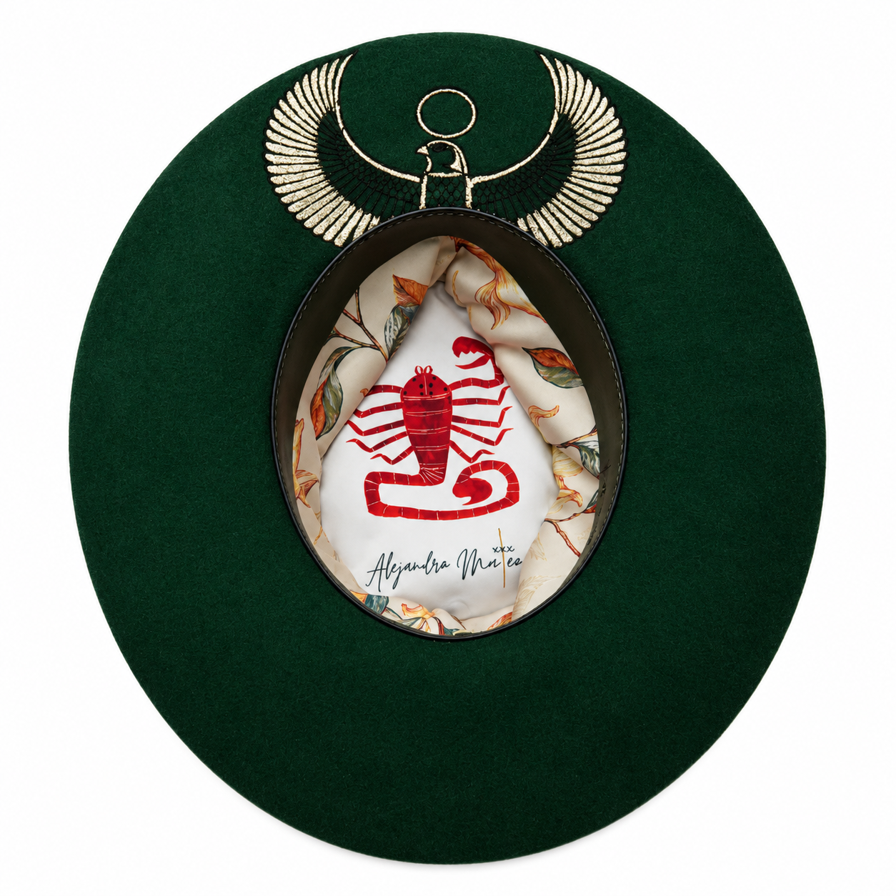 Forest Green Embroidered Falcon Hat.png