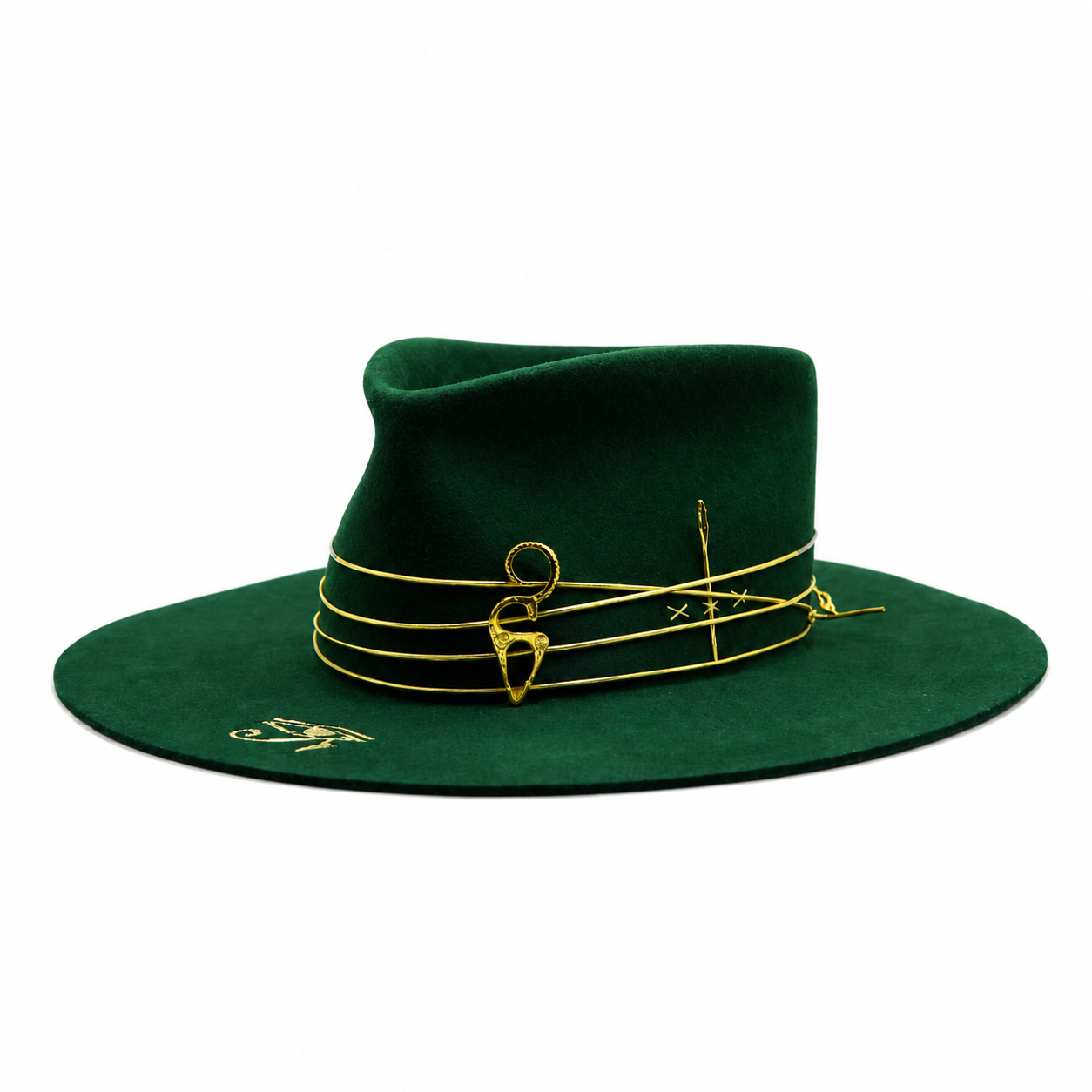Forest Green Fedora with Gold Accents.png