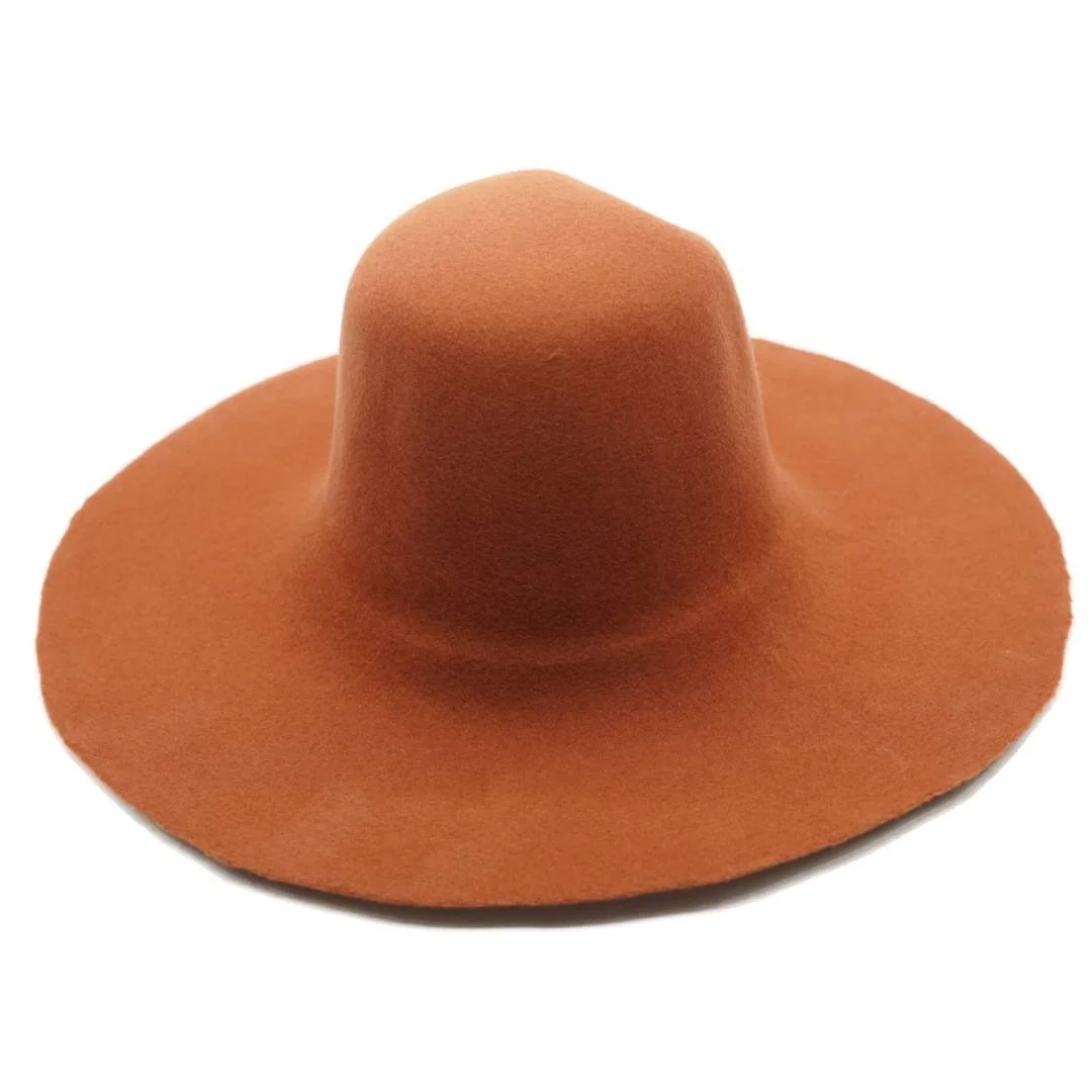 Dark Orange wool & rabbit felt