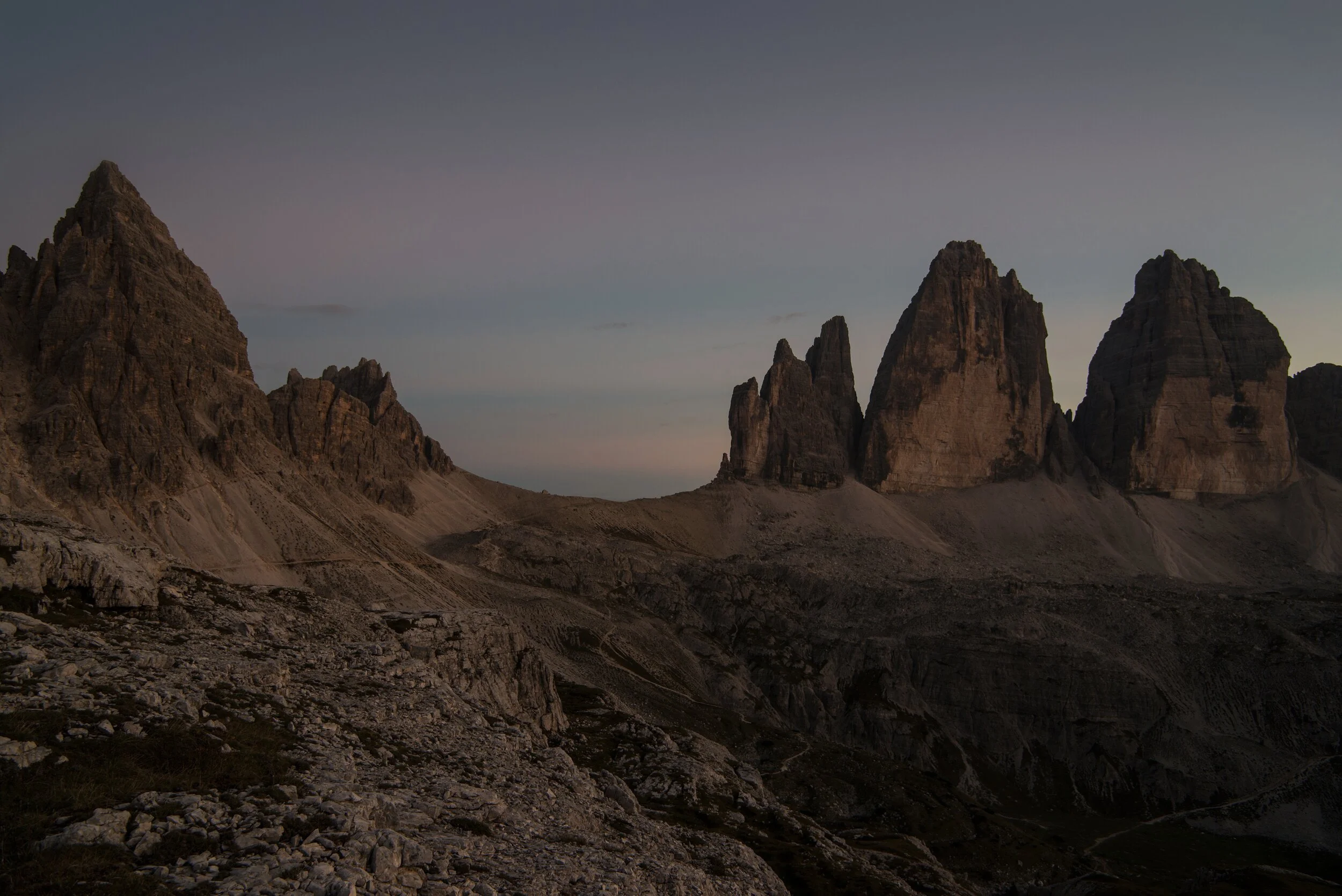 Es wird Nacht - Paternkofel und Drei Zinnen, Südtirol