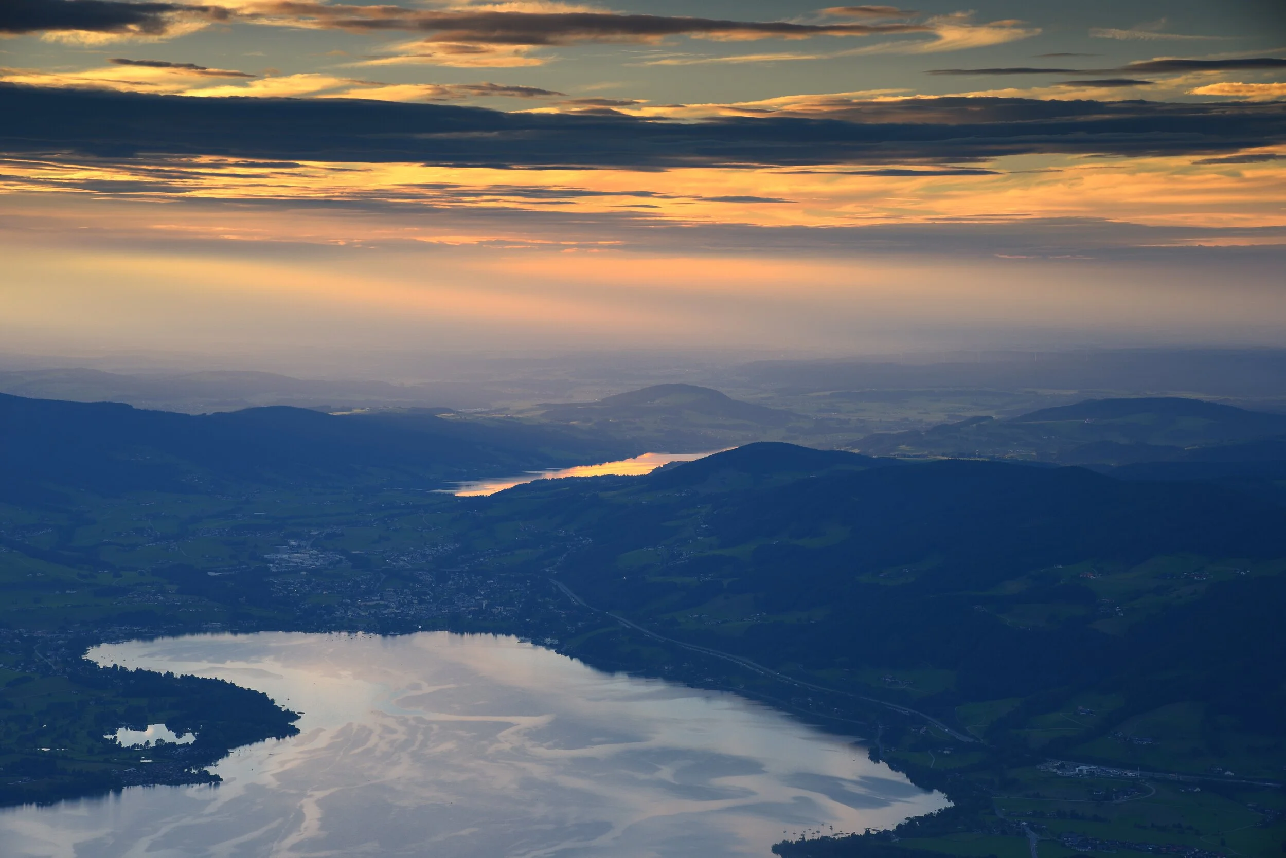 Blick vom Schafberg zu Mond- und Irrsee