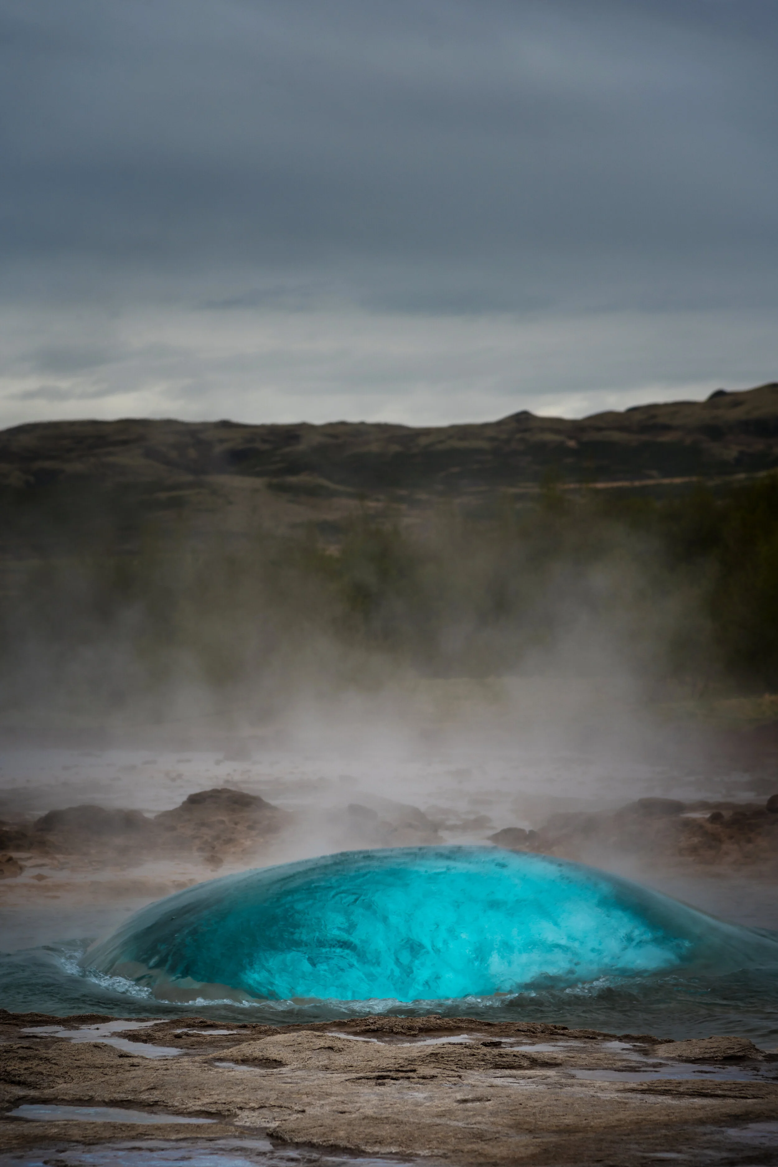 Gleich, gleich passiert's - Geysireruption, Island