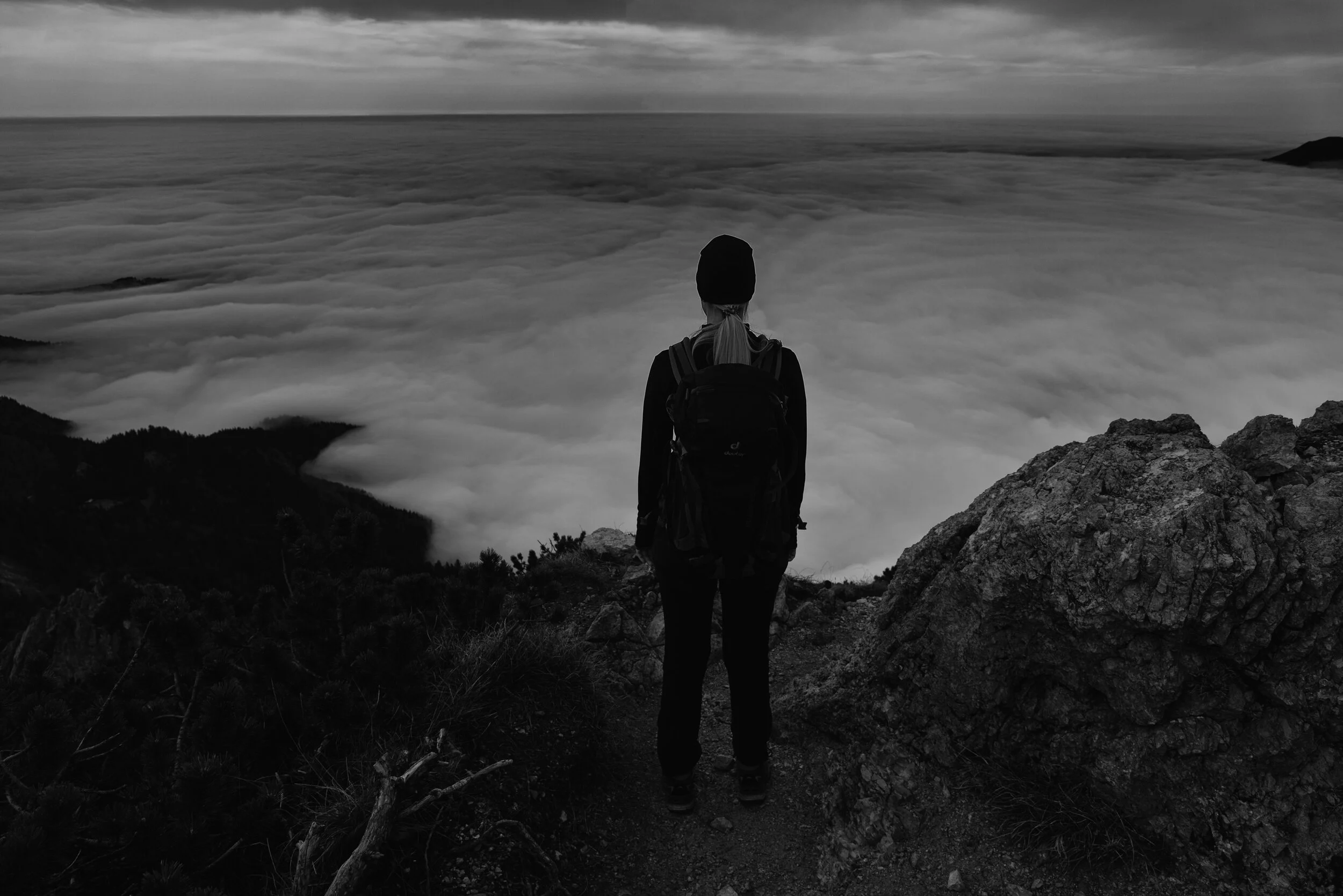 Über dem Nebelmeer - Der (theoretische) Blick zum  Kochelsee.. Herzogstuhl, Bayern