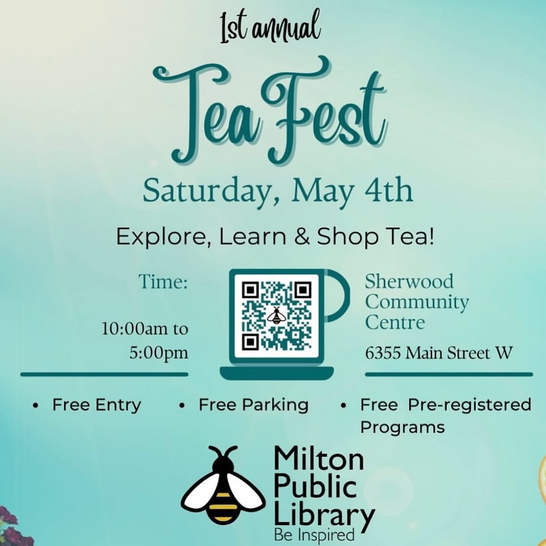 ☕️🫖 T E A  F E S T ☕️🫖

Join us this Saturday at @miltonpubliclibrary for the first annual Milton Tea Festival!

💖Dozens of tea vendors (including us!)
💖Free samples 
💖Free admission (with canned food donation)
💖Free parking
💖Free workshops 


