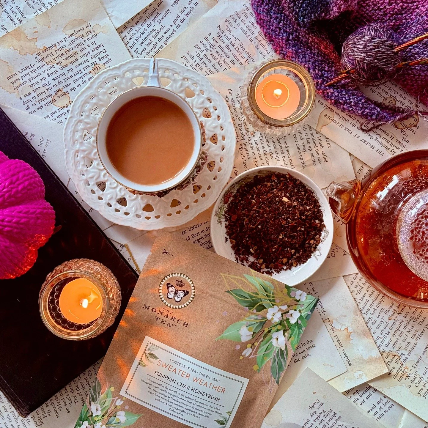 Happy Thanksgiving Weekend!

Nothing like a soothing cup of tea after a delicious meal and time with family and friends.

We're drinking our limited edition Sweater Weather Honeybush Pumpkin Chai today.

Honeybush is rich in antioxidants that may pro
