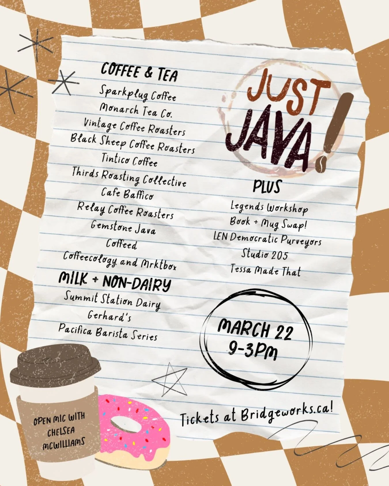 So excited to be back as a vendor at @justjavafest ☕️🎉🧋last year was a huge success and SO fun to be in a room with so much delicious caffeine &amp; treats! 

Join us at @bridgeworkscentral March 22 for all day free coffee &amp; tea samples, worksh