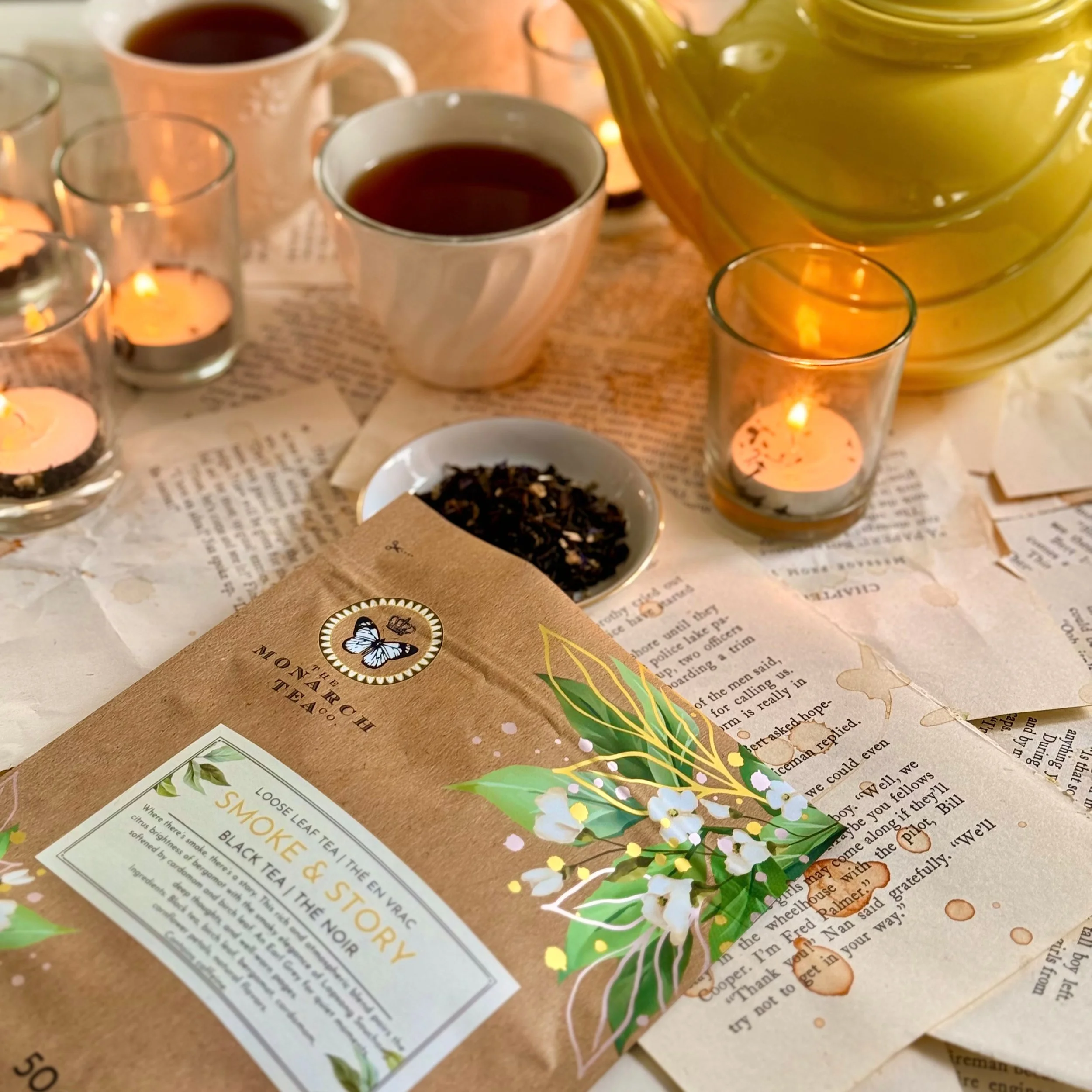 Bright and brisk afternoons call for Smoke &amp; Story black tea. A blend of bergamot, birch, Lapsang Souchong and vanilla. 

I love this tea with a wee splash of milk and a piece of dark chocolate.

What's in your cup this afternoon?

📸: @teawithja