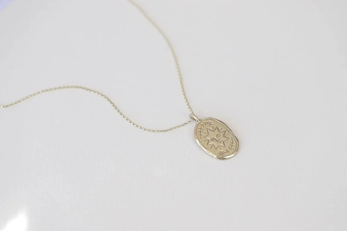 Summer Soltice ~ Sun talisman Litha necklace, 9ct Gold