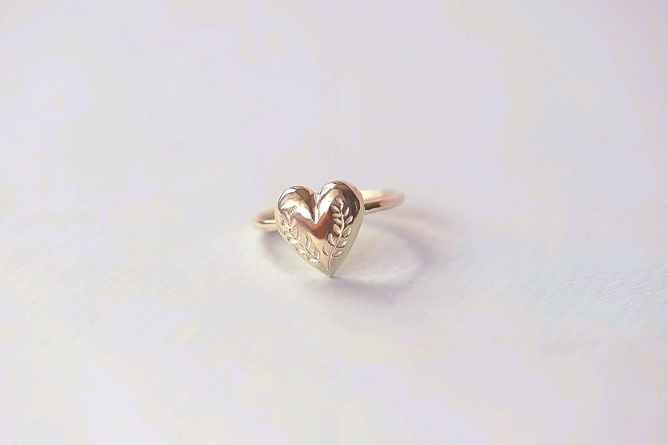 Botanical Heart Ring, Gold