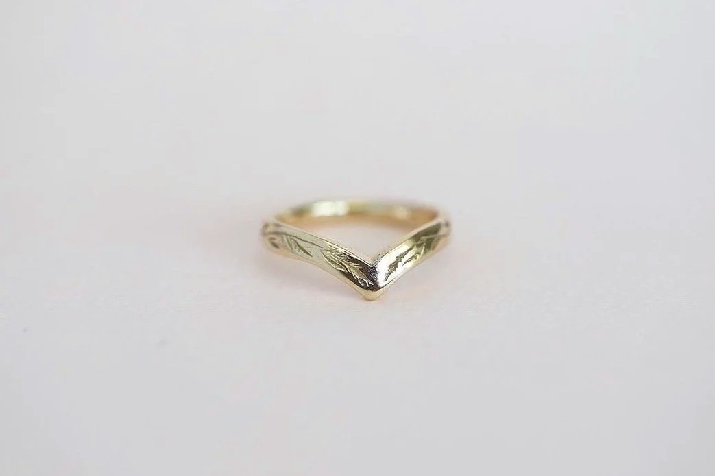 Seaweed ~ Chevron Ring, 9ct or 18ct gold